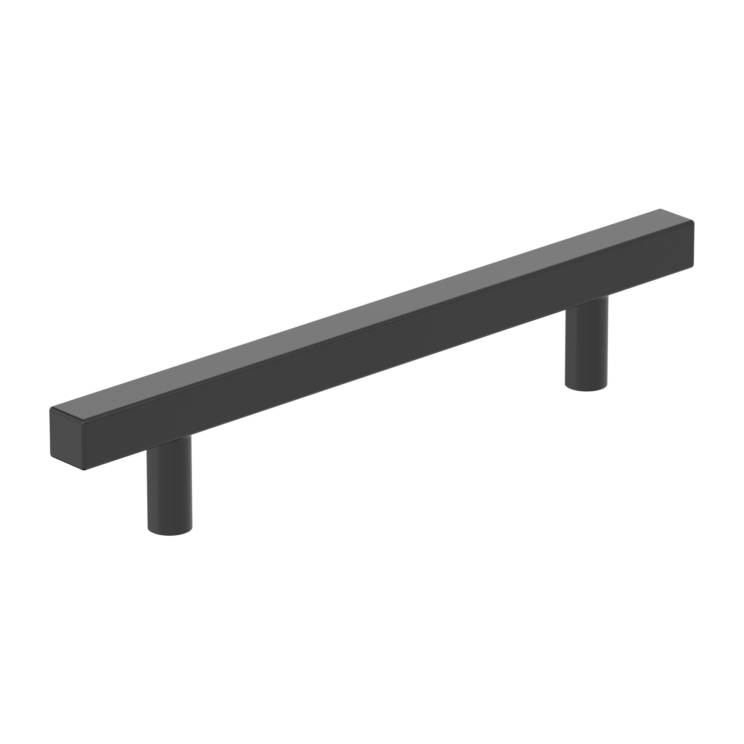 Amerock 25VMP37177MB Bar Pulls Square 5-1/16-in , 128mm Center to Center Matte Black Square Bar 25 -Pack