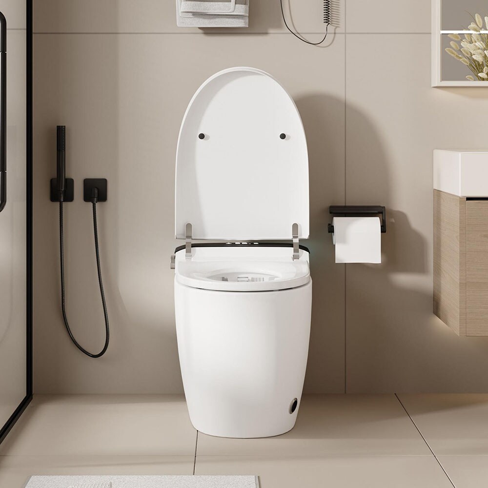 Famapy Modern White Ceramic Smart Toilet with Heated Seat Bidet ...