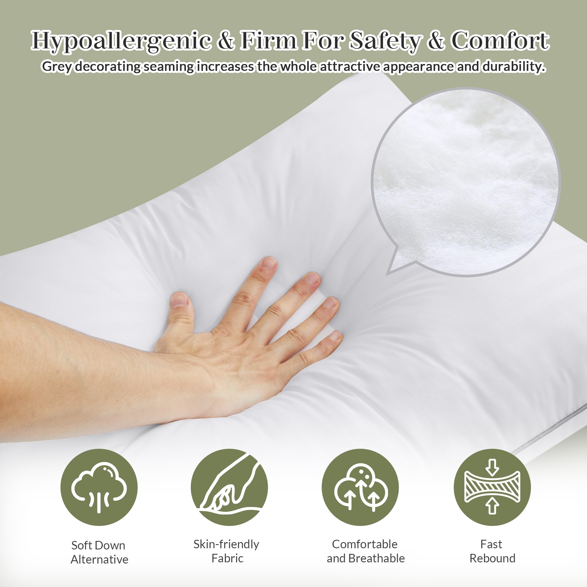 JEAREY JE-HXZ-WH-Q Bed-Pillows - View #4