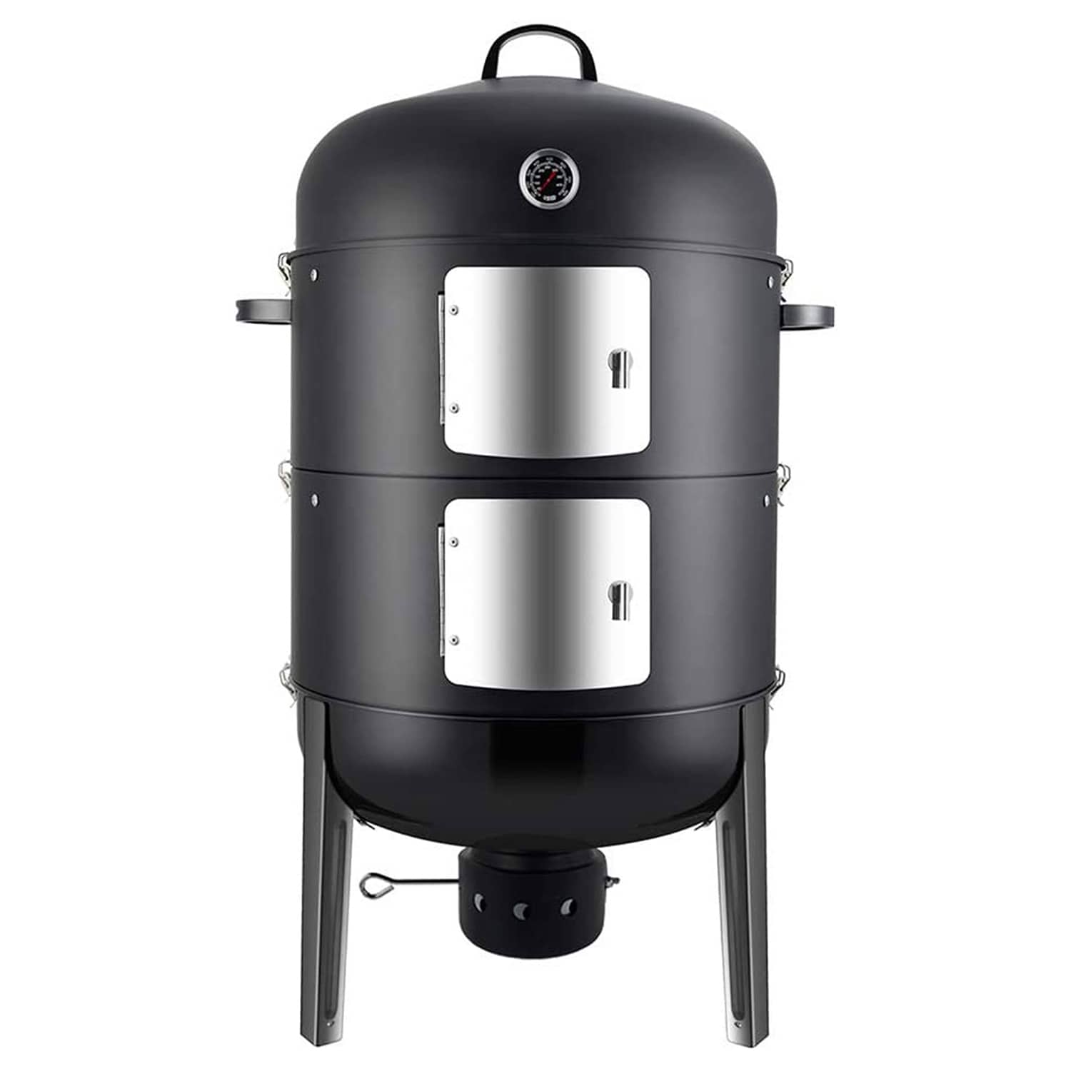 Realcook 636-Sq in Black Vertical Charcoal Smoker in the Charcoal