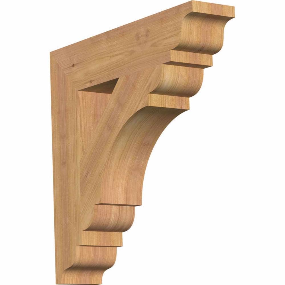 Ekena Millwork BKT04X18X18OLY01SWR Olympic traditional smooth 3-1/2-in x 18-in x 18-in Western red cedar Brown Wood Standard bracket
