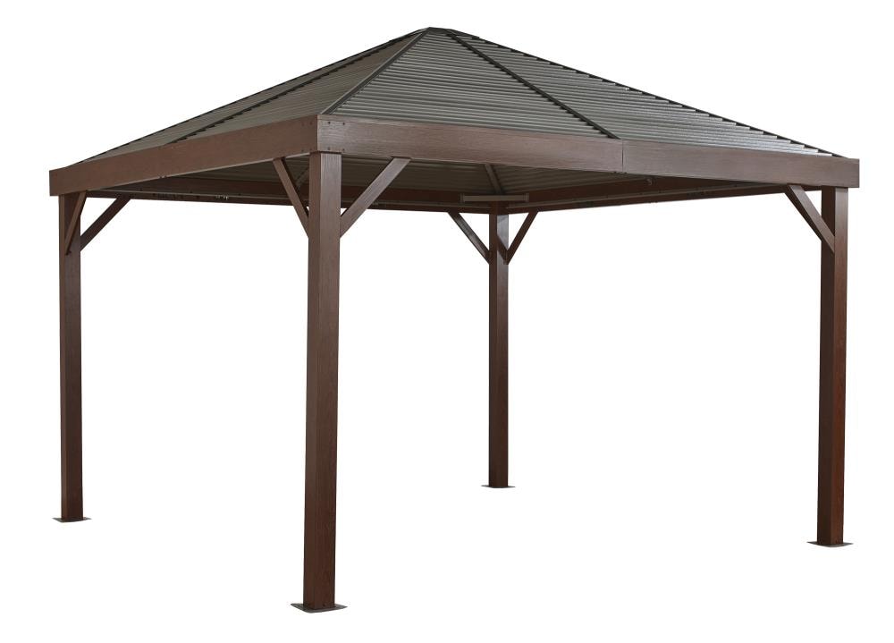 Details about   Gazebo 12' x 12' Pool Patio Sun Shelter Steel Roof with Mosquito Netting TAUPE