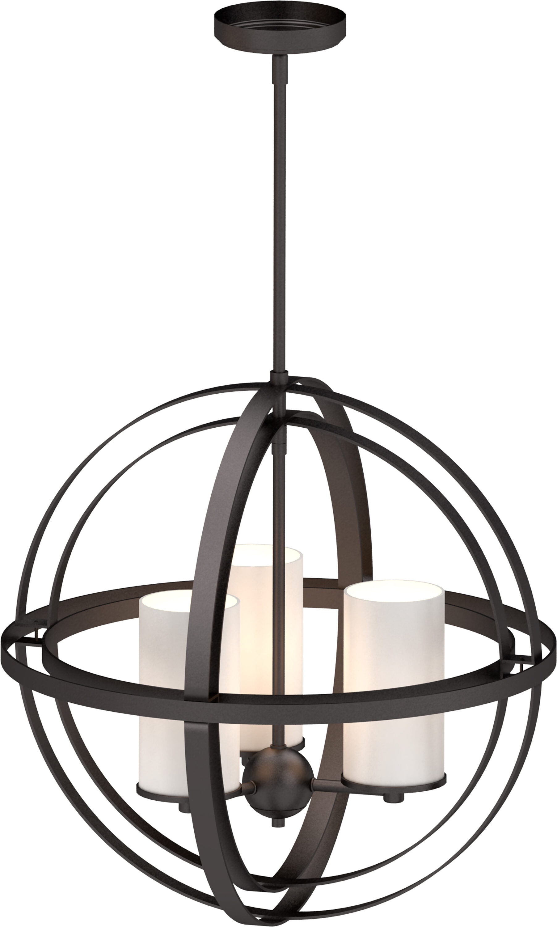 Ethereal Ambience Antique Bronze Globe Chandelier with Etched Glass