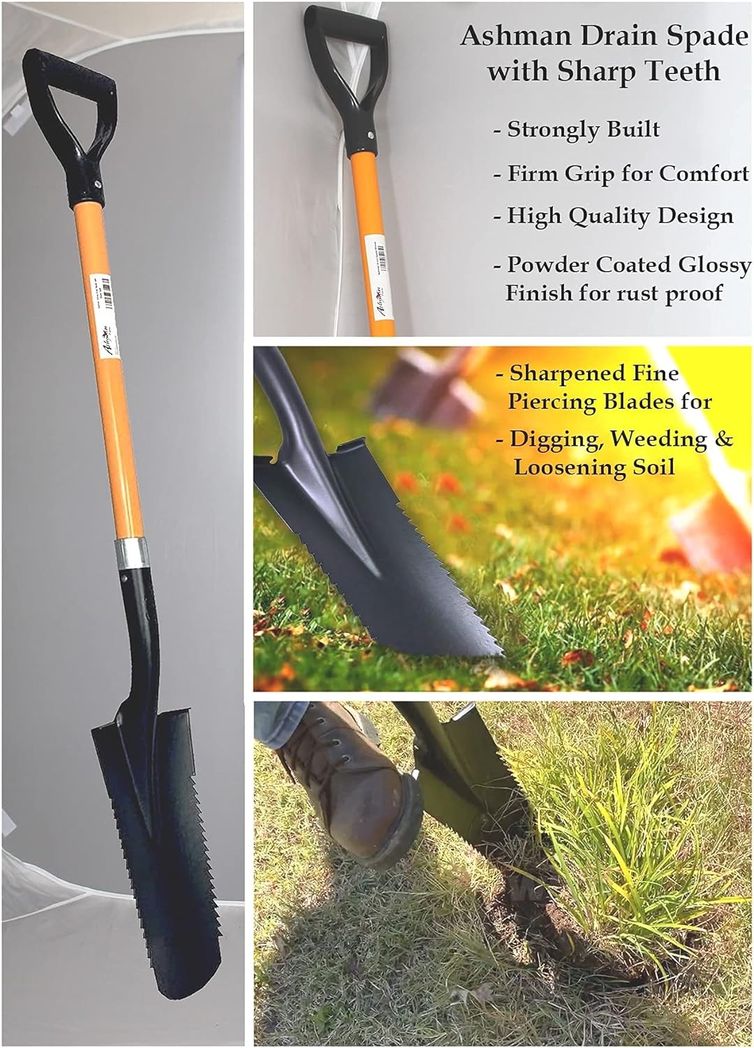 Ashman Online DRAINSPADETEETH2PK Shovel-Spade - View #4
