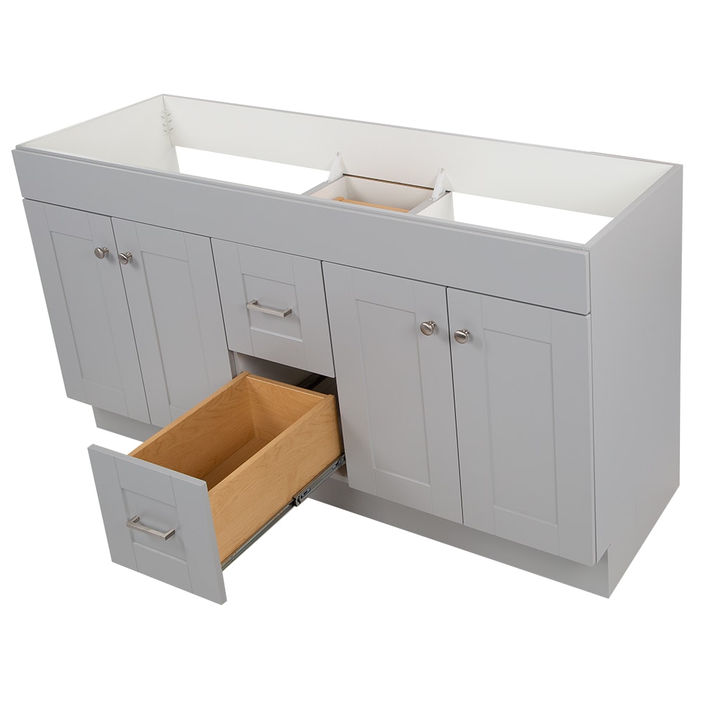 Project Source 60-in Gray Bathroom Vanity Base Cabinet without Top in ...