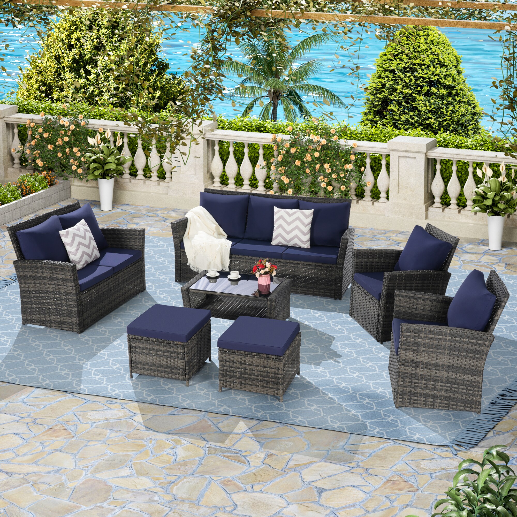 SINOFURN SYA020386BK Patio-Conversation-Sets - View #2