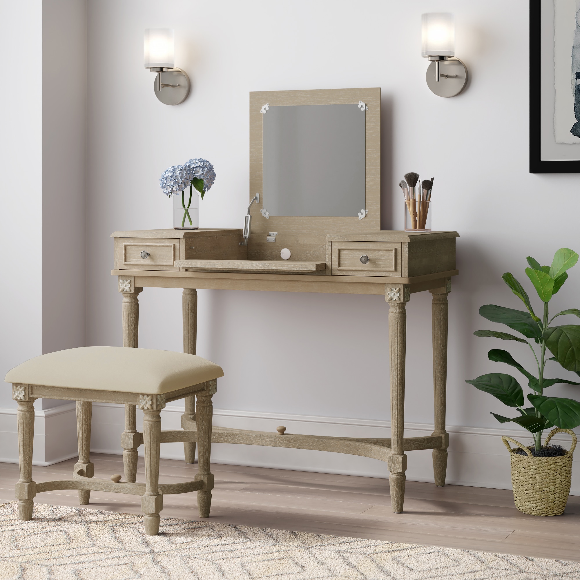 Linon VS064GRY01U Bedroom-Vanities - View #19