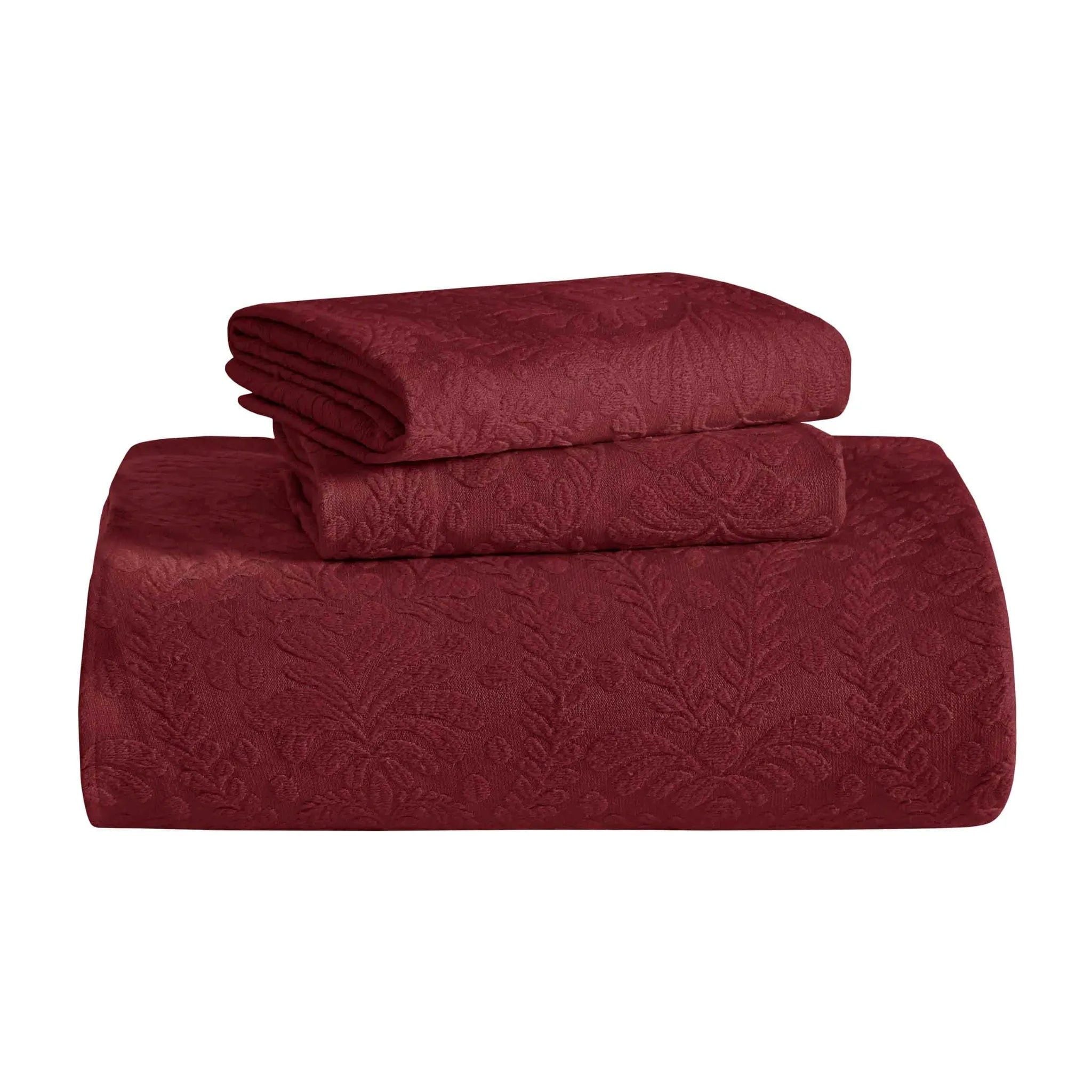 Slickblue Lightweight Floral Oversized Jacquard Bedspread Set Cotton Blend for Farmhouse and Traditional Bedroom Decor Multiple Color and Size Options