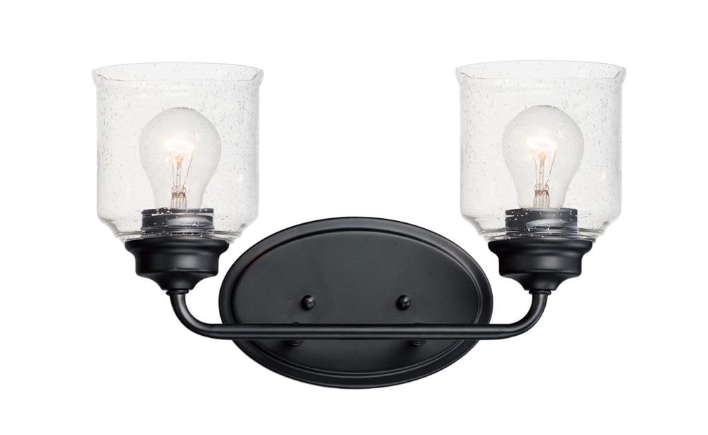 Maxim Lighting 12262CDBK Acadia 14.75-in 2 -Light Matte Black Transitional Vanity light