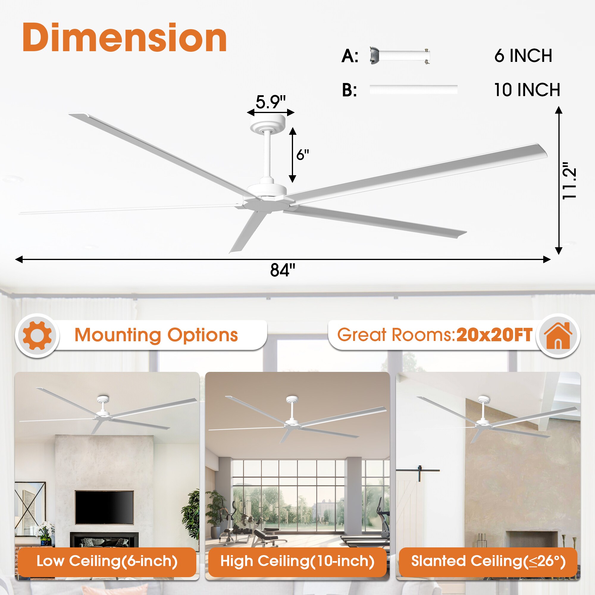 Parrot Uncle F8006WH Ceiling-Fans - View #8