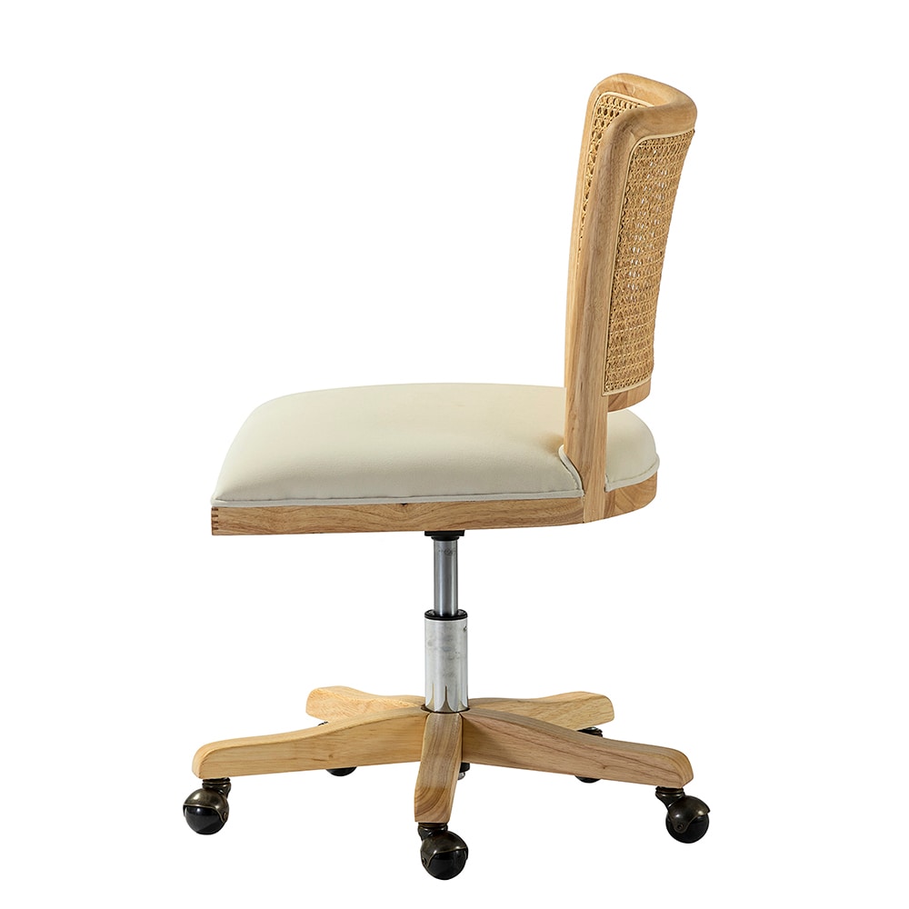 Clear Lucite Swivel Desk Chair with Flair Arms and Seat Cushion