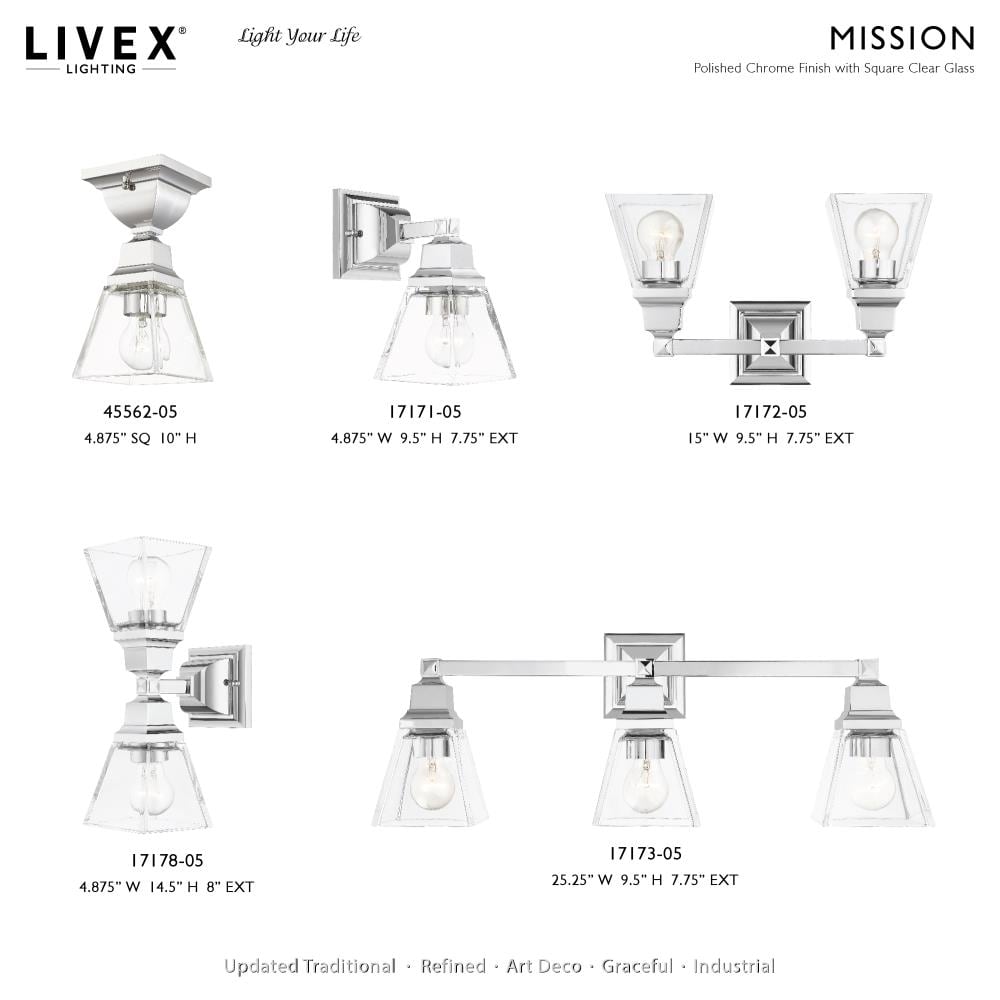 Whitfield Polished Chrome 1-Light LED Flush Mount with Clear Glass
