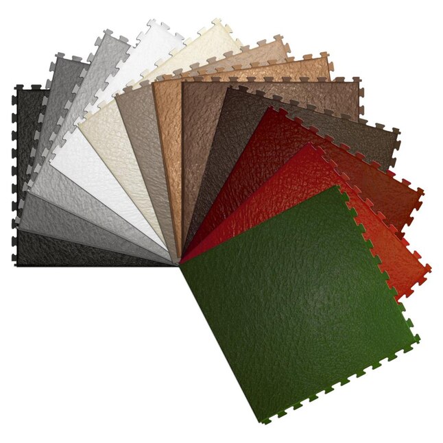 Perfection Floor Tile 6-Piece 20-in x 20-in Dark Gray Leather Garage Floor Tile Perfection Floor Tile 6-Piece 20-in x 20-in Dark Gray Leather Garage Floor Tile