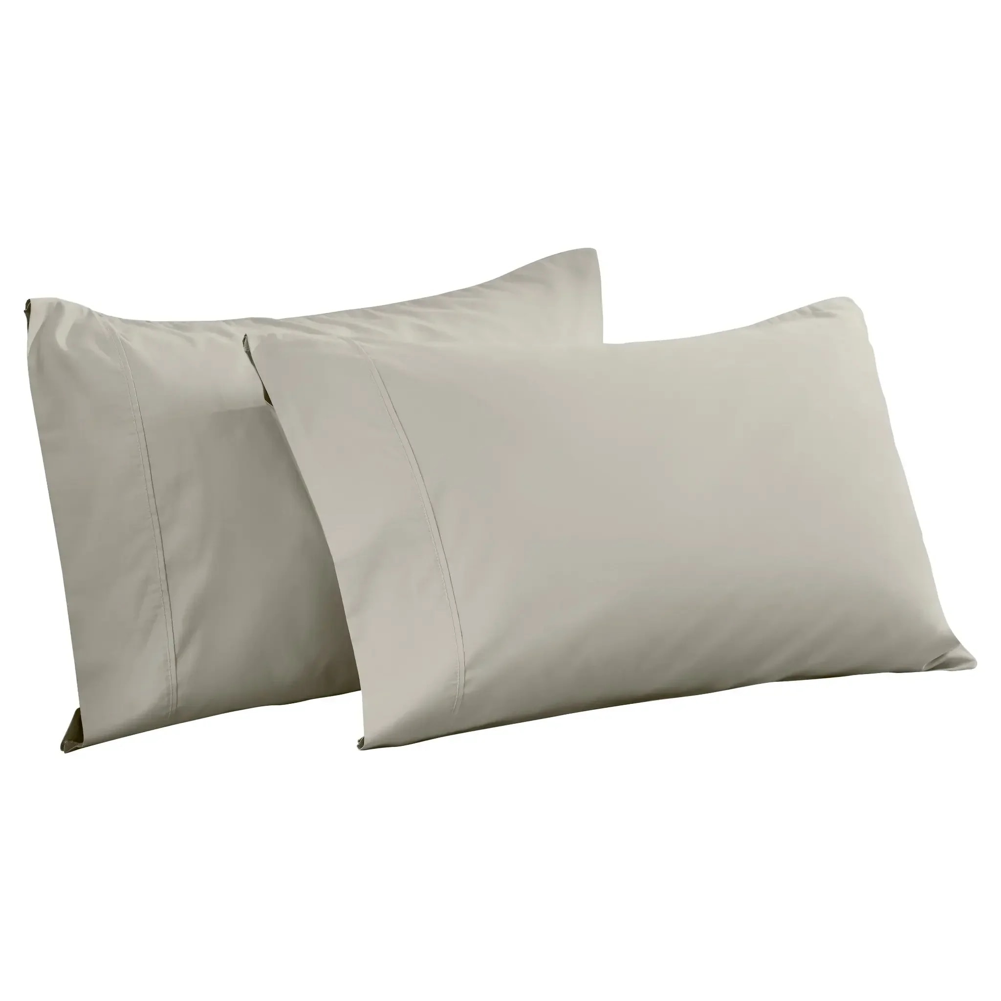 Slickblue 2 Pack 600 Thread Count Cotton Polyester Blend Sateen Pillow Case for Bedroom Guest Room Bedding Standard/ King Multi Color Option