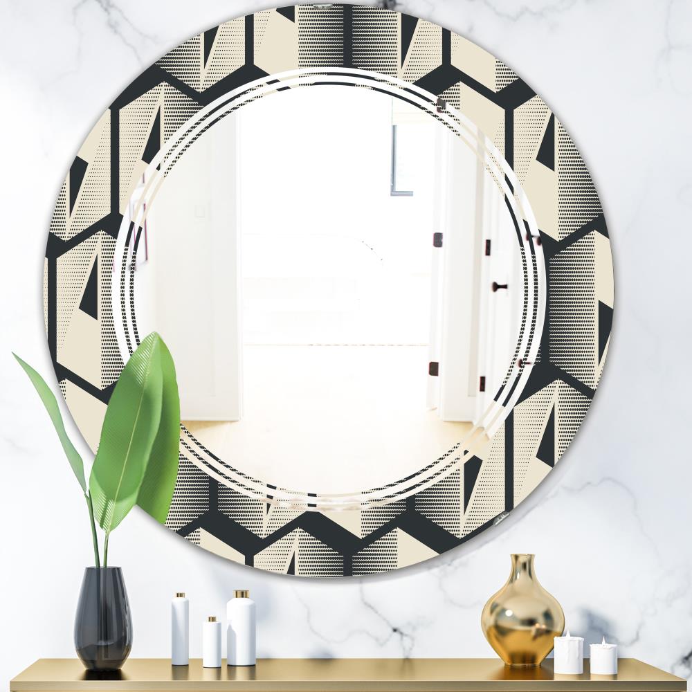 Designart Designart Mirrors 24-in W x 24-in H Round Black Polished ...