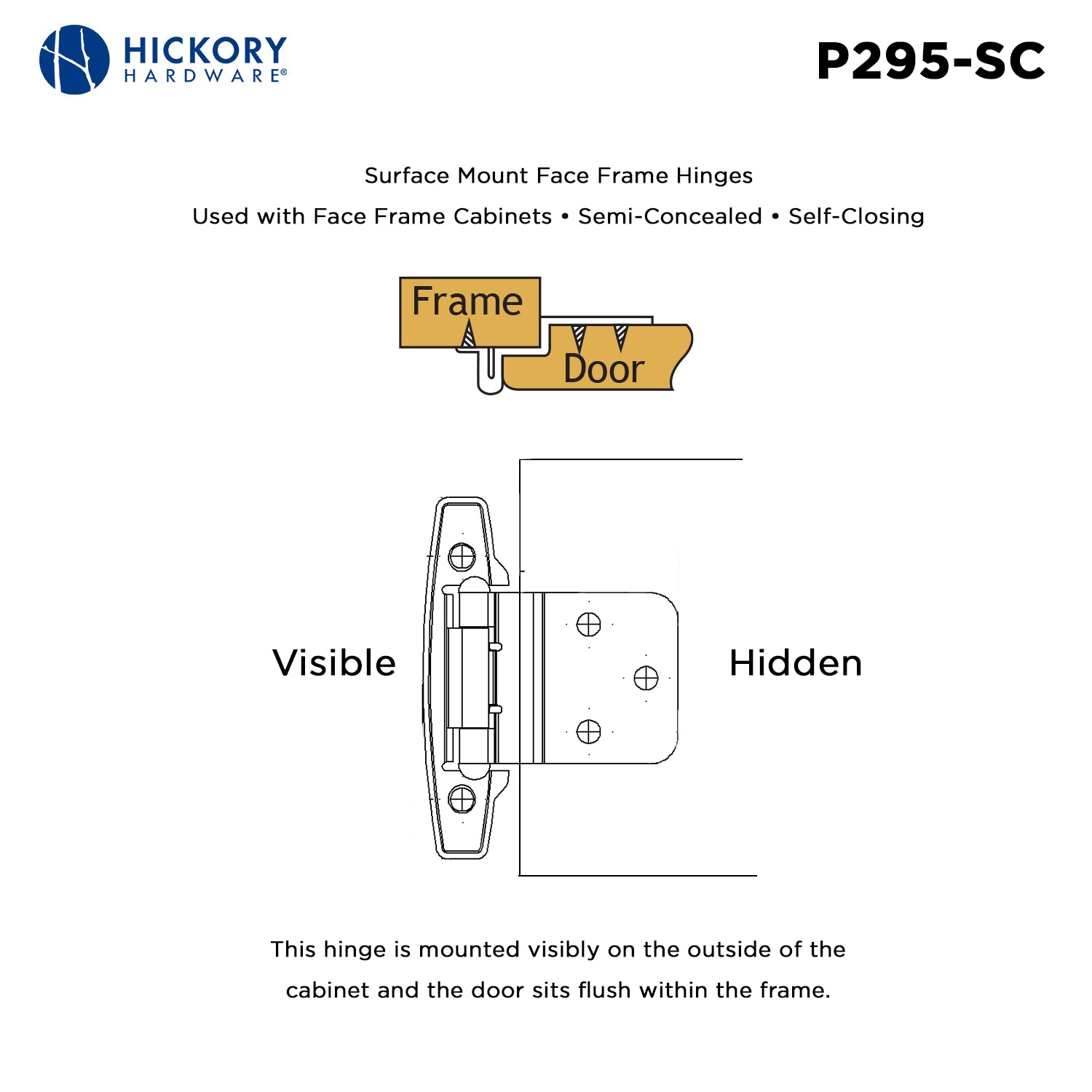 Hickory Hardware P295-SC-25B Cabinet-Hinges - View #6
