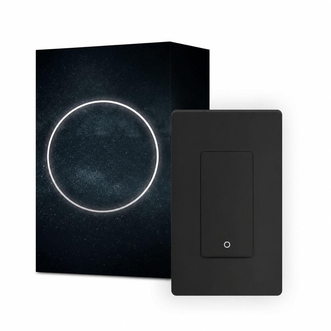 LAIFUCAM  2nd Generation WiFi Smart Light Switch Black 1 Gang Neutral Wire Required 2 Point Four GHz Remote Control Works with Alexa App Control
