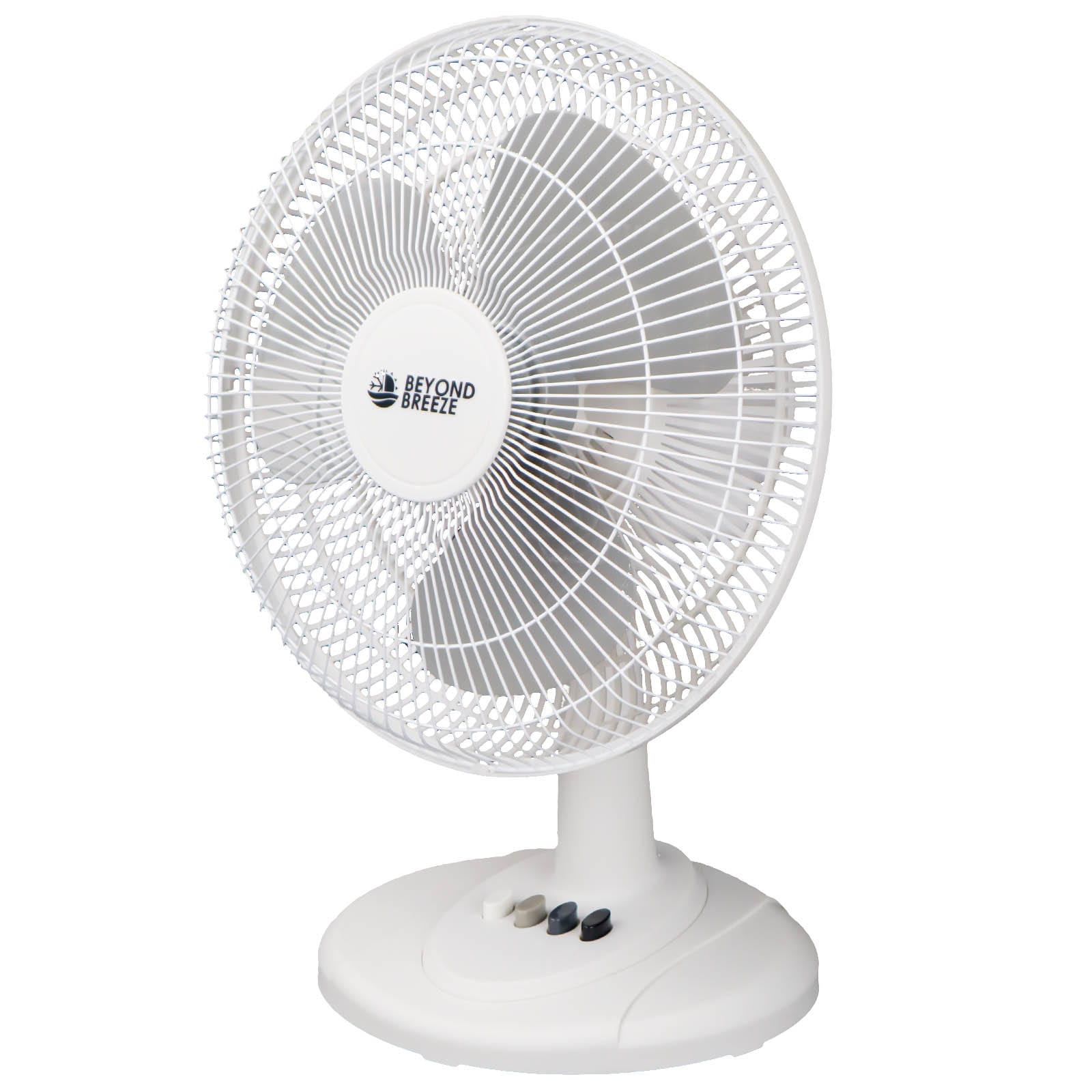 BEYOND BREEZE 12-in Indoor Oscillating Desk Fan, in White