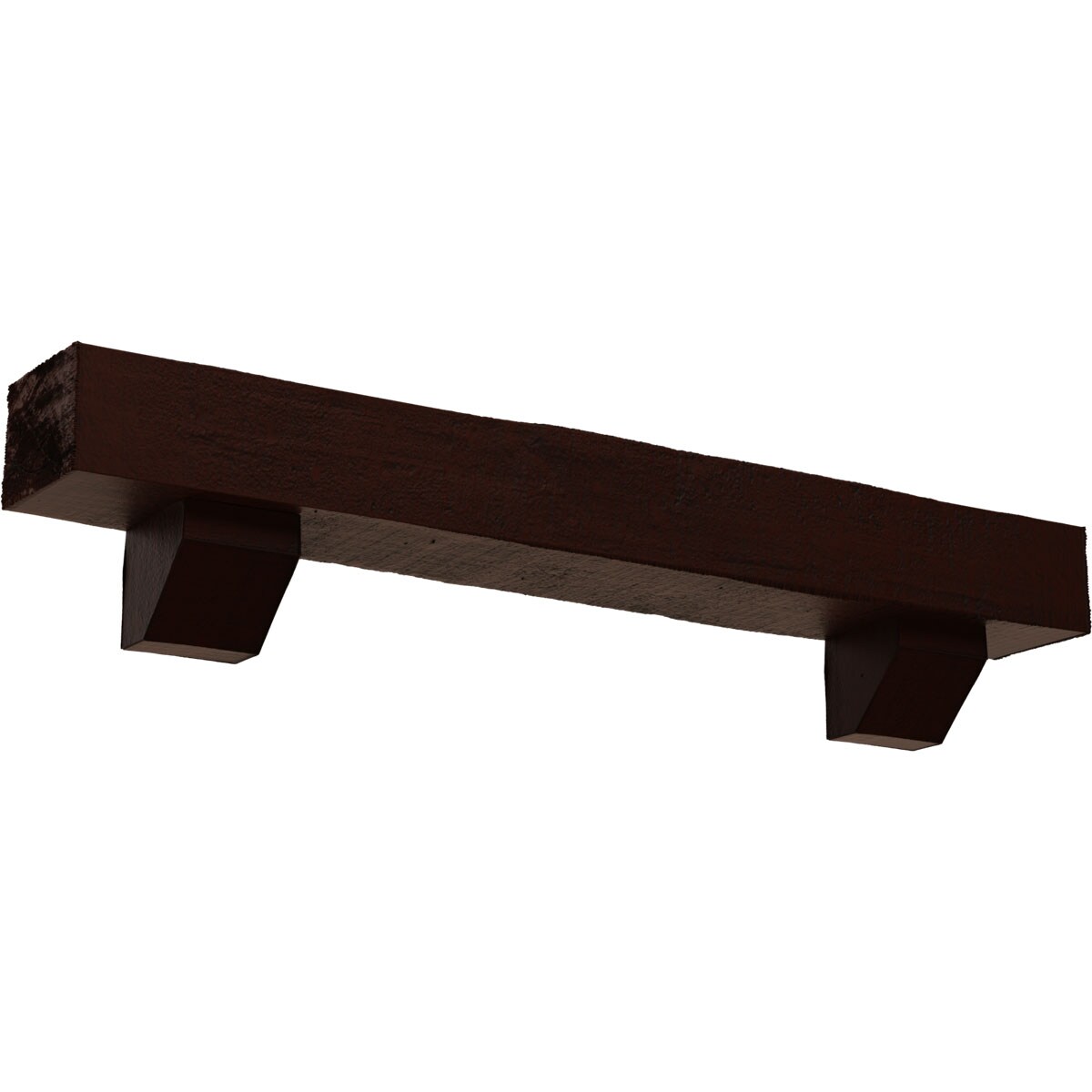 Ekena Millwork MANURC06X10X36ASPE 36-in W x 6-in H x 10-in D Pecan (Natural) Hollow Urethane Rustic Fireplace Mantel