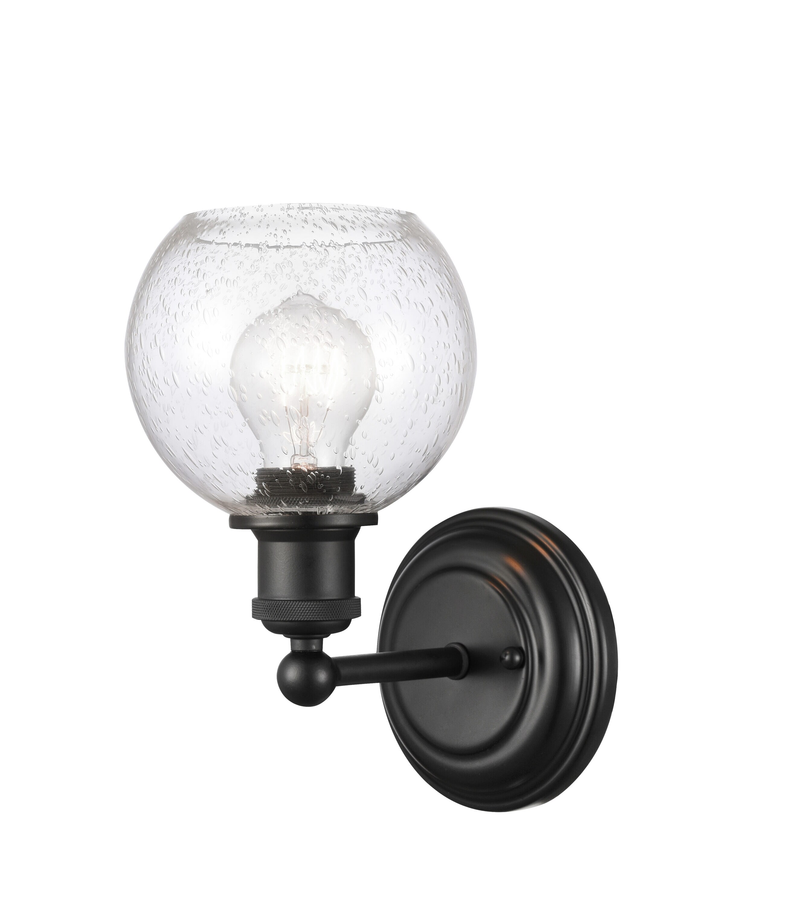 Innovations Lighting 341-1W-BK-G124-6 Concord 6-in W 1 -Light Matte Black Industrial Wall Sconce