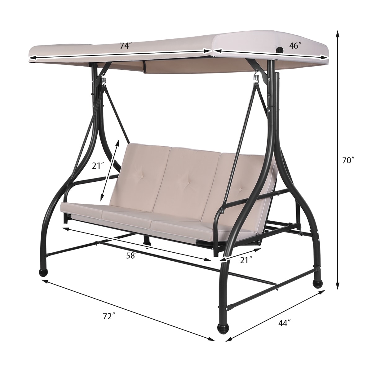 CASAINC WFEHAC-04-BL Swing-Gliders - View #4