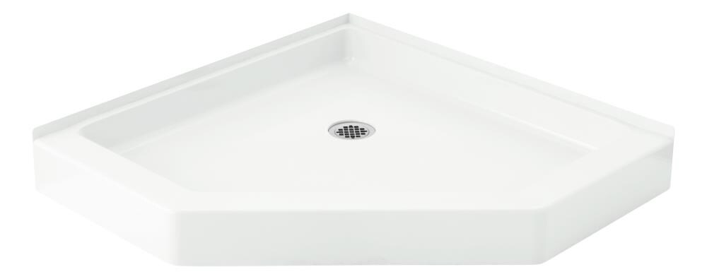 Sterling 72041800-0 Intrigue 39-in W x 39-in L x 5.875-in H White Shower Pan Base (Corner Drain)