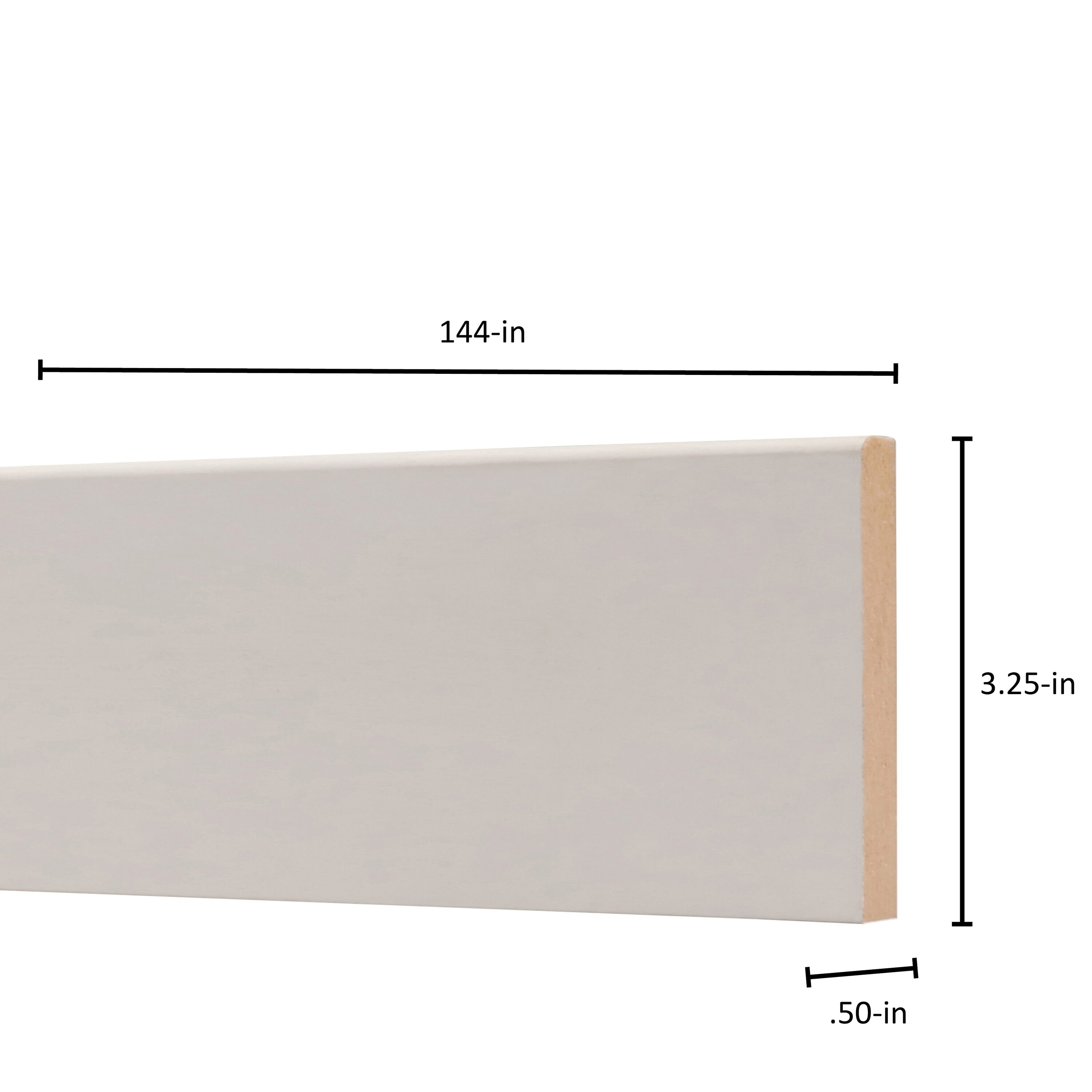 1/2-in x 3.25-in x 12-ft Primed MDF Baseboard Moulding at Lowes.com