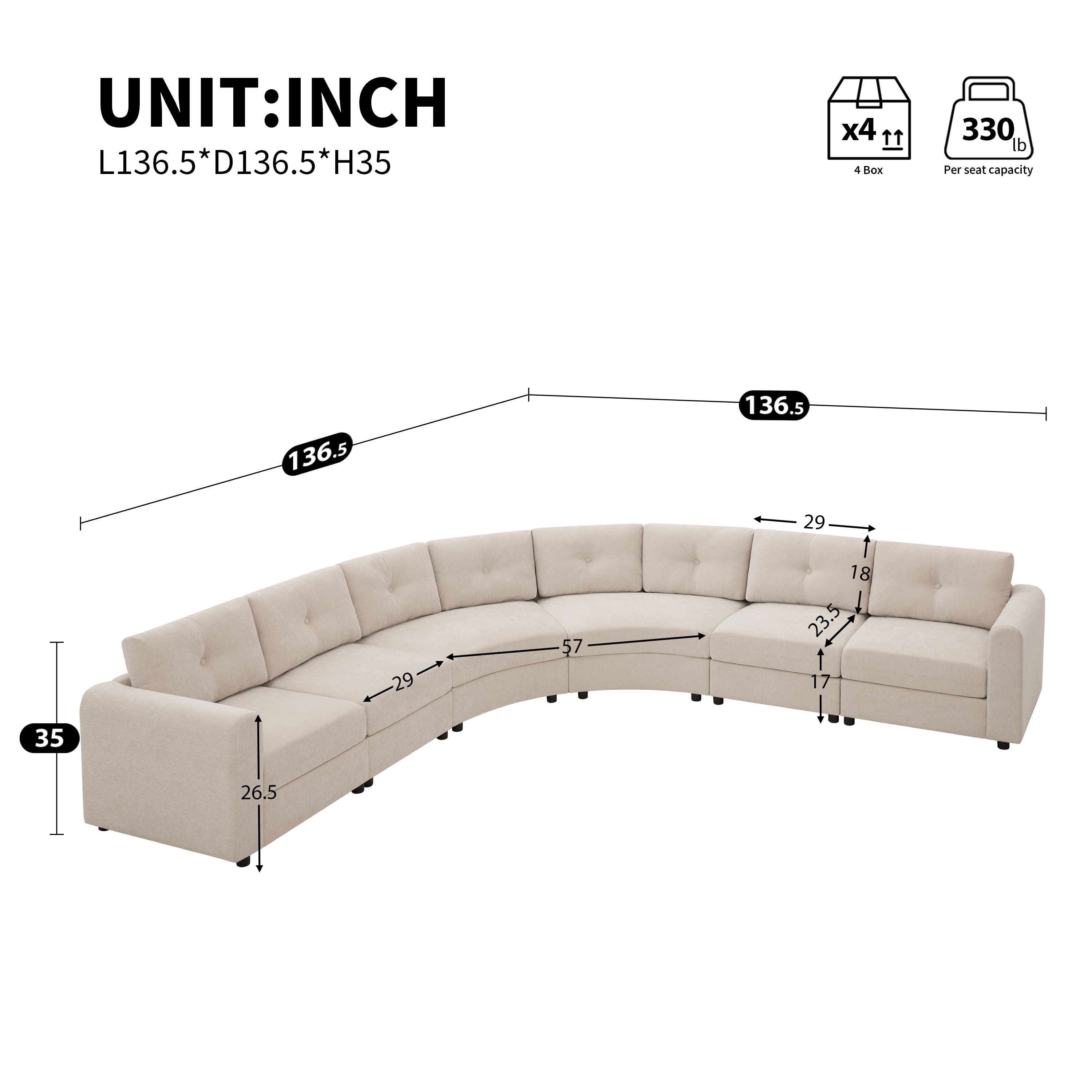 ModernLuxe L3P-N723S9820O Sofas-Loveseats - View #20
