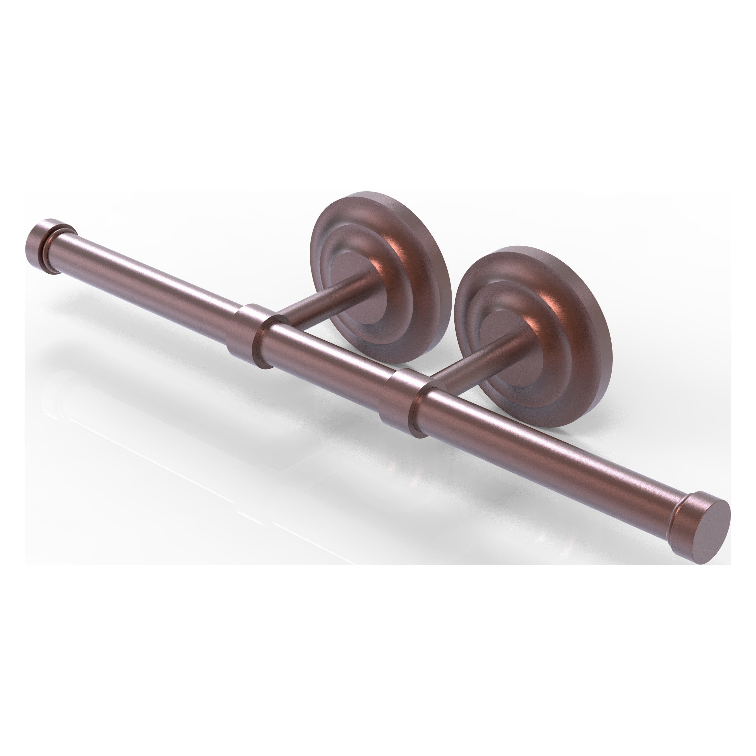 Allied Brass QN-24-2-CA Que New Antique Copper Wall mount Double post Toilet Paper Holder 2 -Rolls