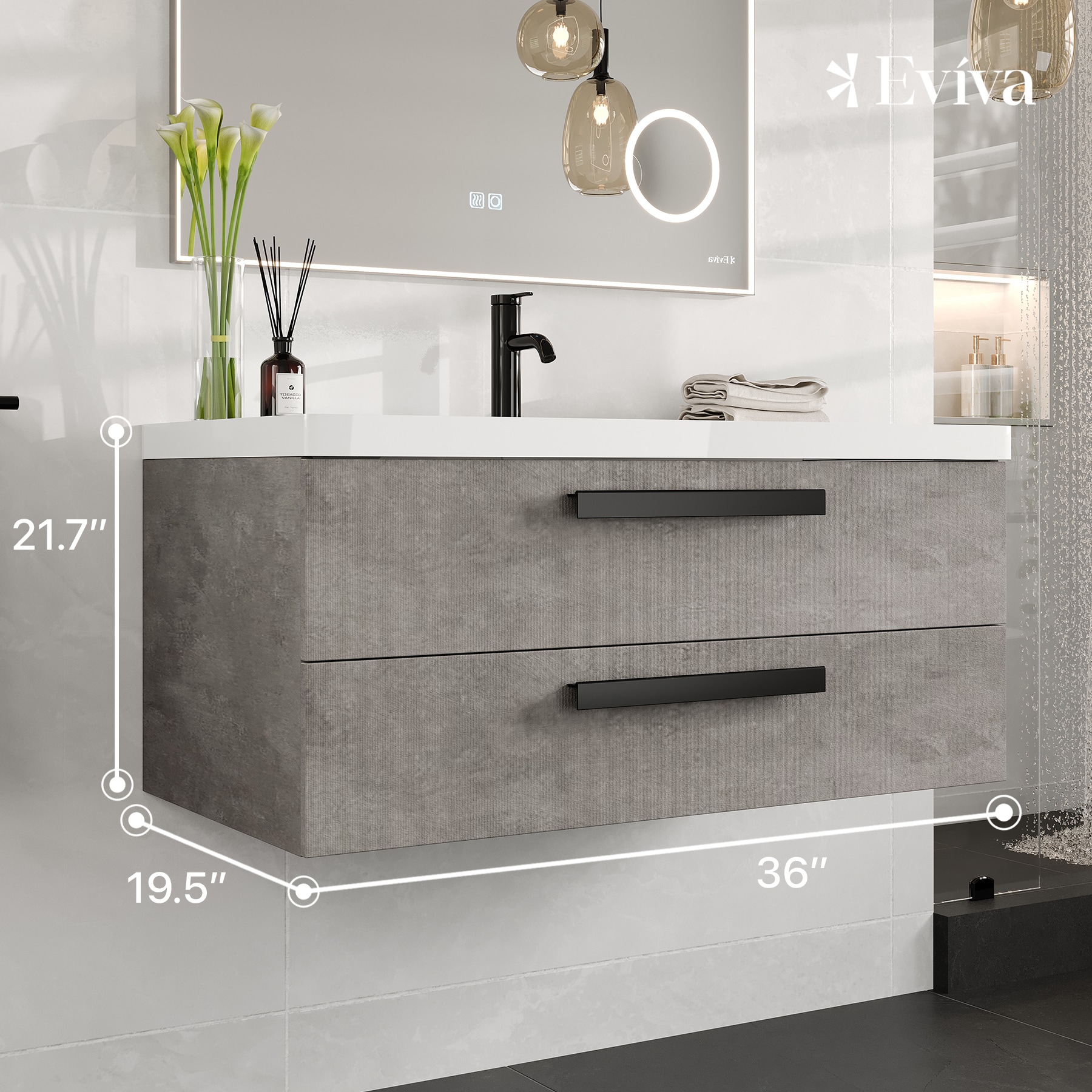 Eviva EVVN144-36CGR Bath-Vanity-Combo - View #2