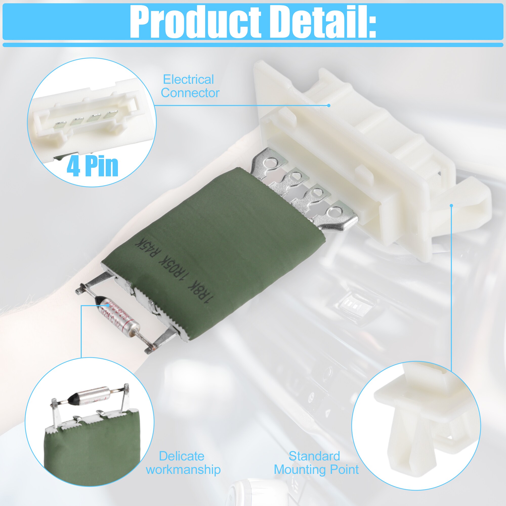 Unique Bargains HVAC Heater Blower Motor Resistor Temp Control ...