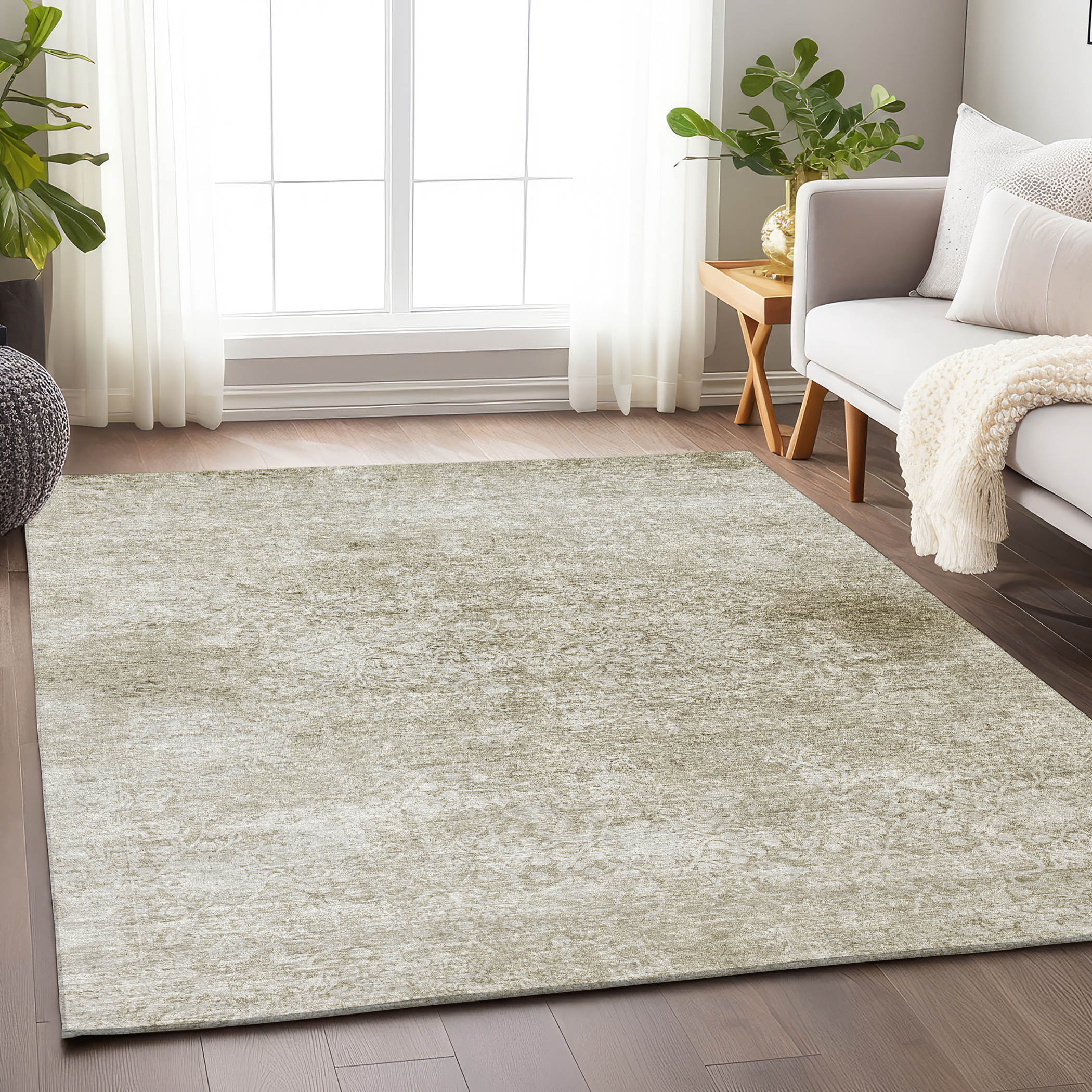 Addison Rugs ACN1763BG3X5 Chantille ACN1763BG 3 x 5 (ft) Loomed Polyester Beige Rectangular Indoor/Outdoor Machine washable Area rug