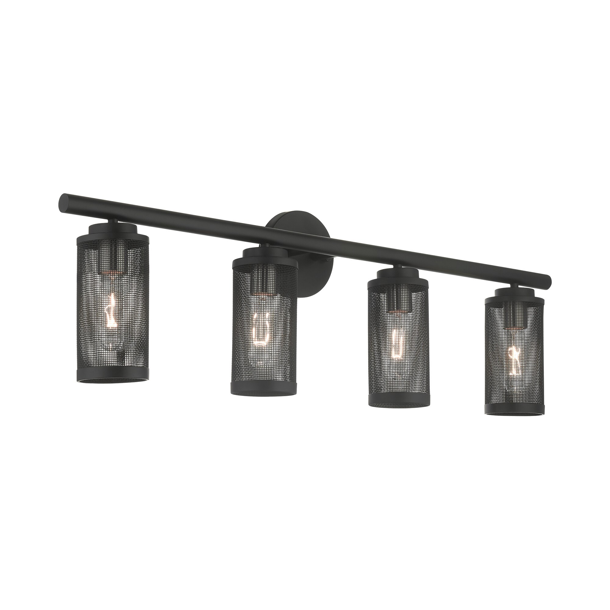 Industro Sleek 4-Light Black and Brushed Nickel Outdoor Vanity Sconce