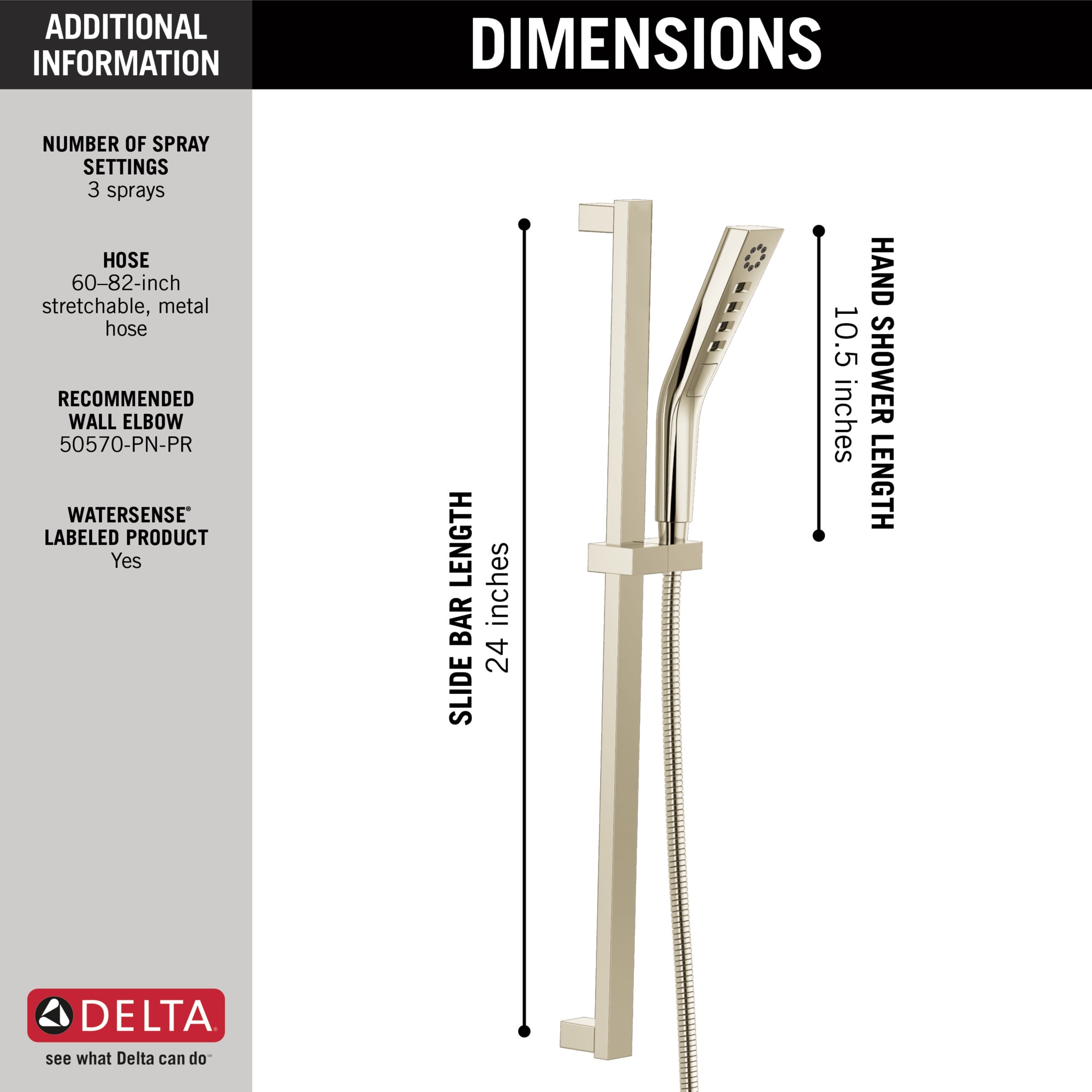 Delta 51799-PN-PR Fixed-Showerhead - View #3