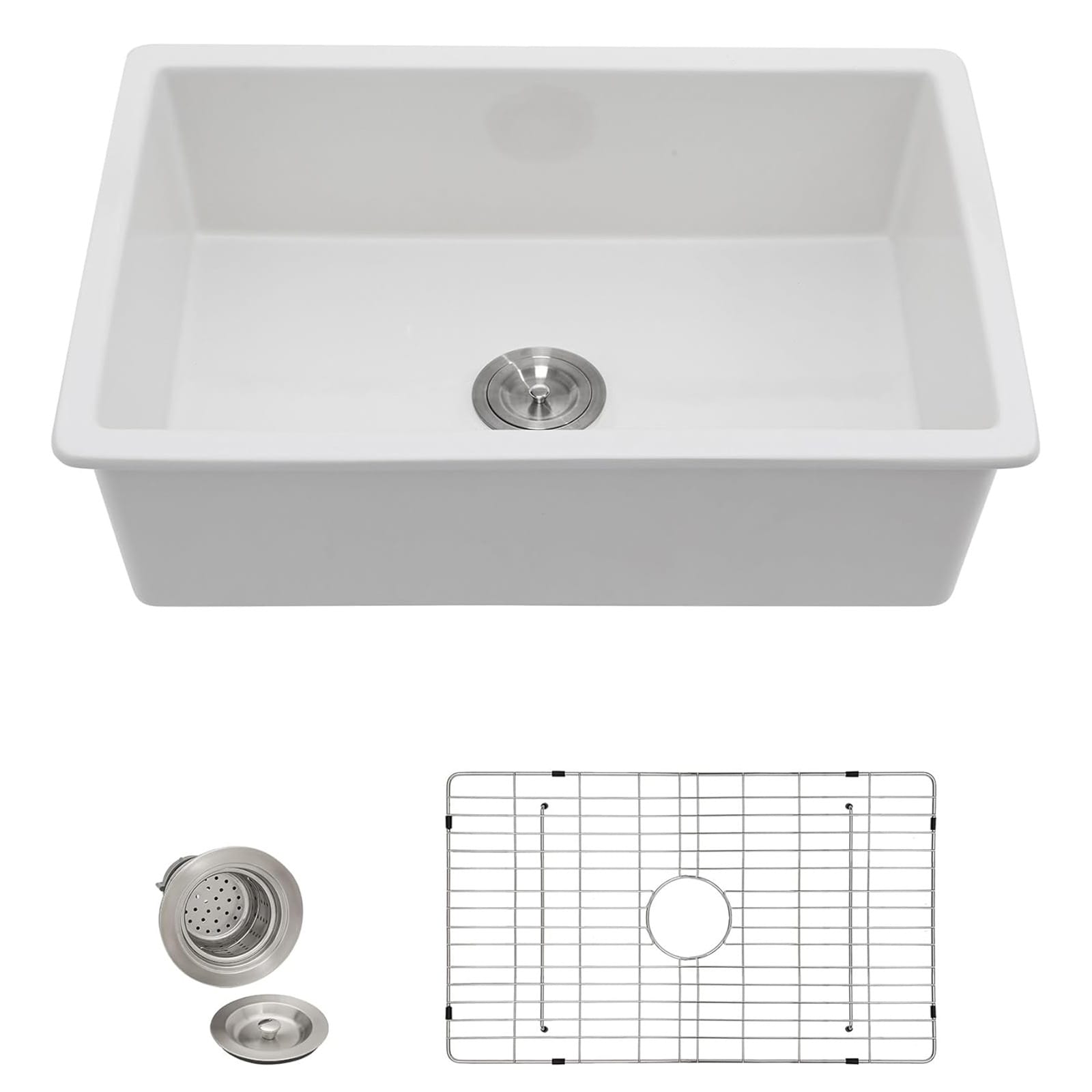 Lordear LD-TCS33R2DG Drop-in or undermount 30-in x 18-in Fireclay Single bowl Kitchen Sink