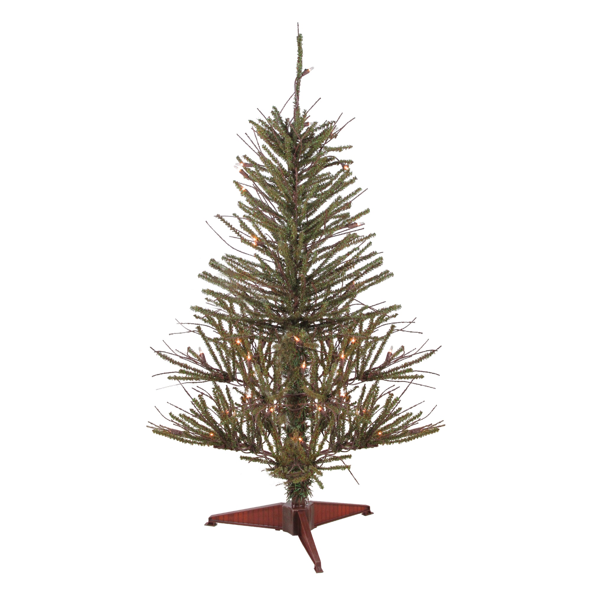 Northlight 3-ft Pre-lit Brown Artificial Christmas Tree with Clear Incandescent Lights