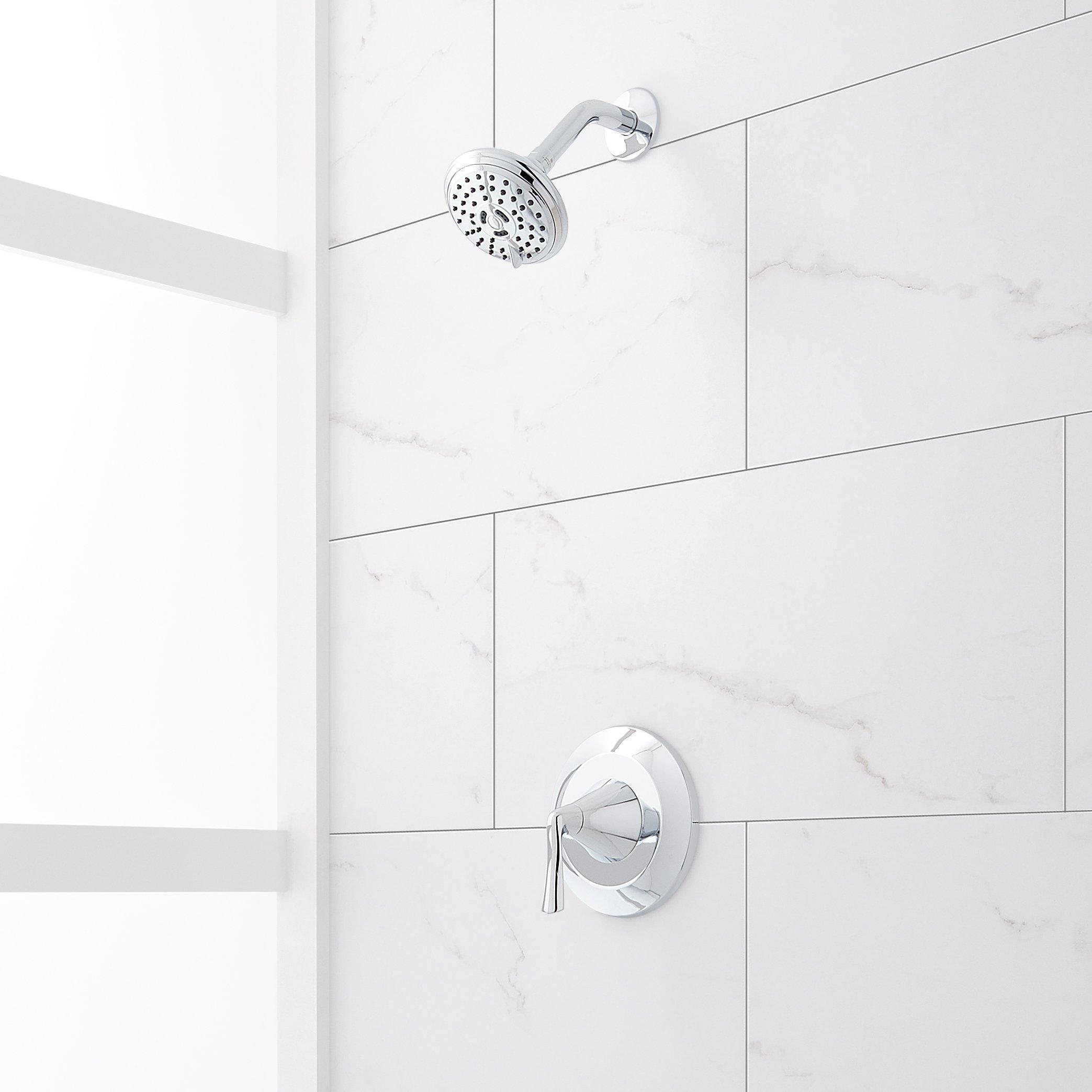 Signature Hardware 449053 Chrome 1-handle Multi-function 4.625-Inches Round Bathtub and shower Faucet with Valve