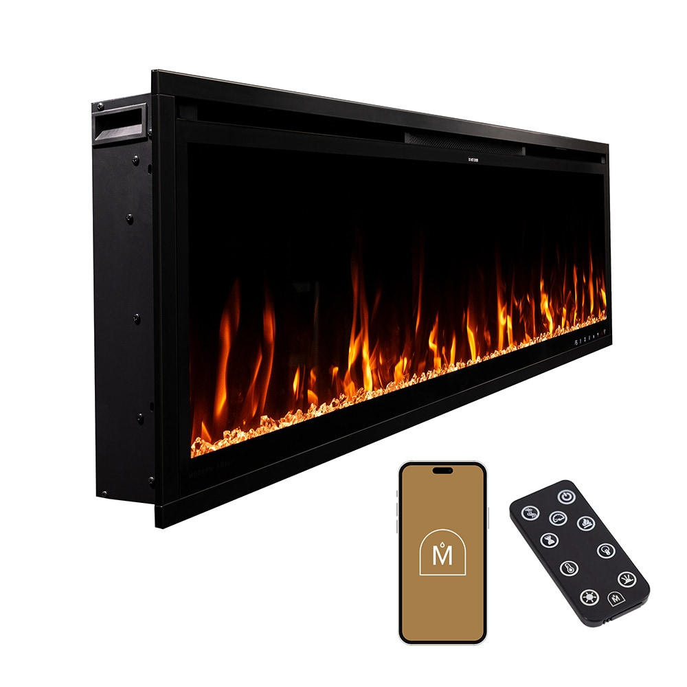 Modern Ember ME-AER60-SLIM 60-Inches W Aerus Slim Wall mount Fan-forced Wall-mount Electric Fireplace with Remote Control Included