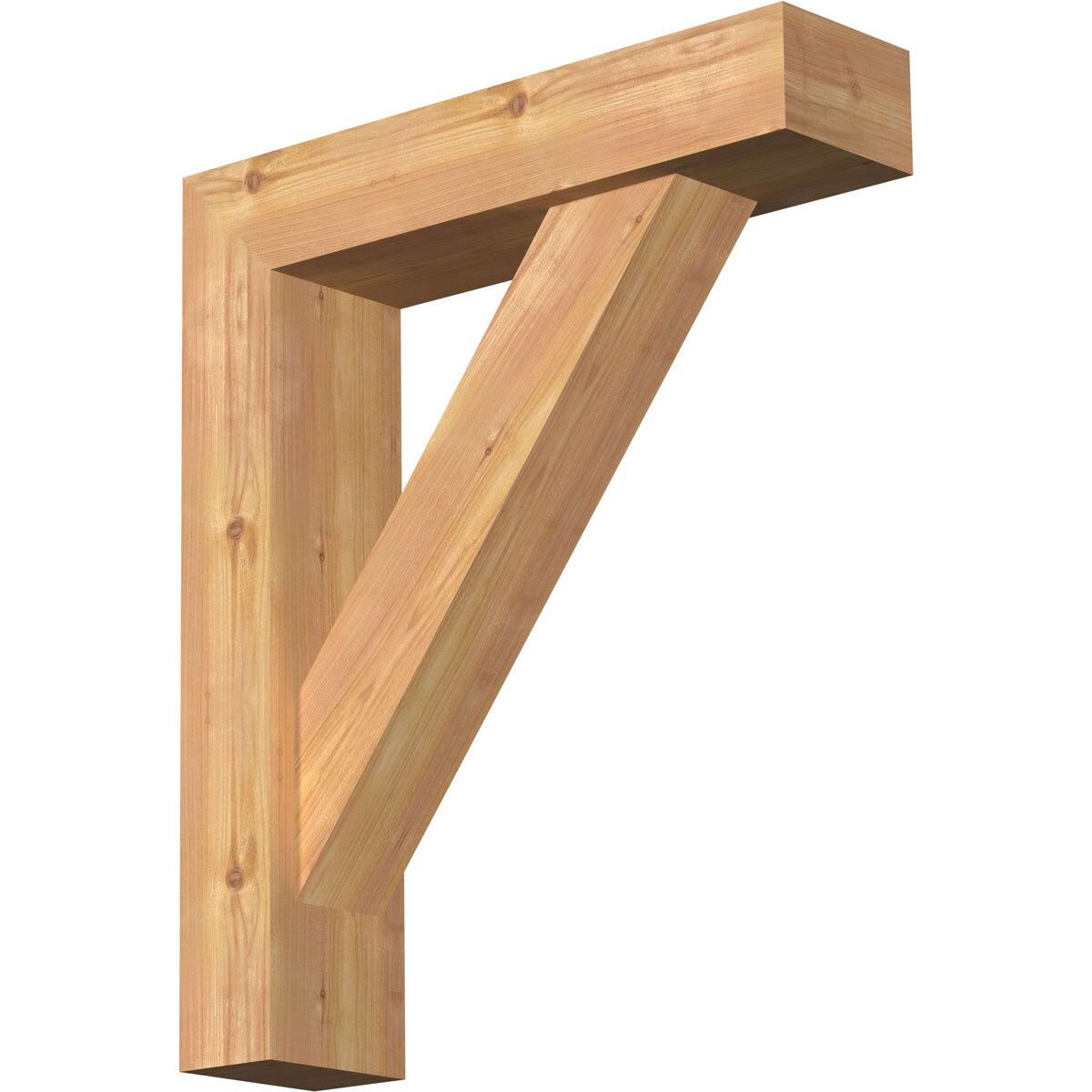 Ekena Millwork 1464842 Traditional Block Smooth Bracket with Offset Brace Western Red Cedar Wood Standard Bracket