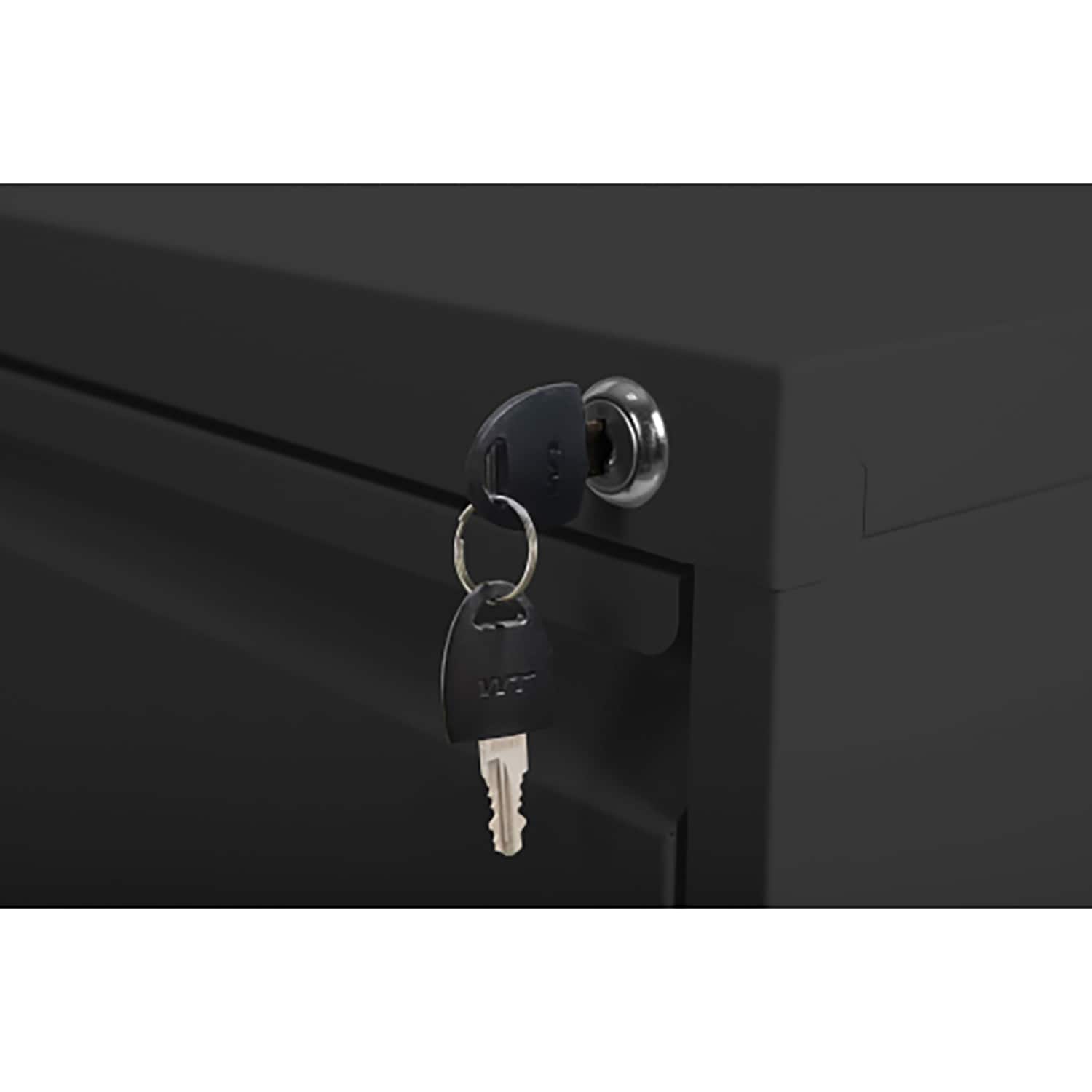 Black Steel 3-Drawer Lockable Vertical File Cabinet