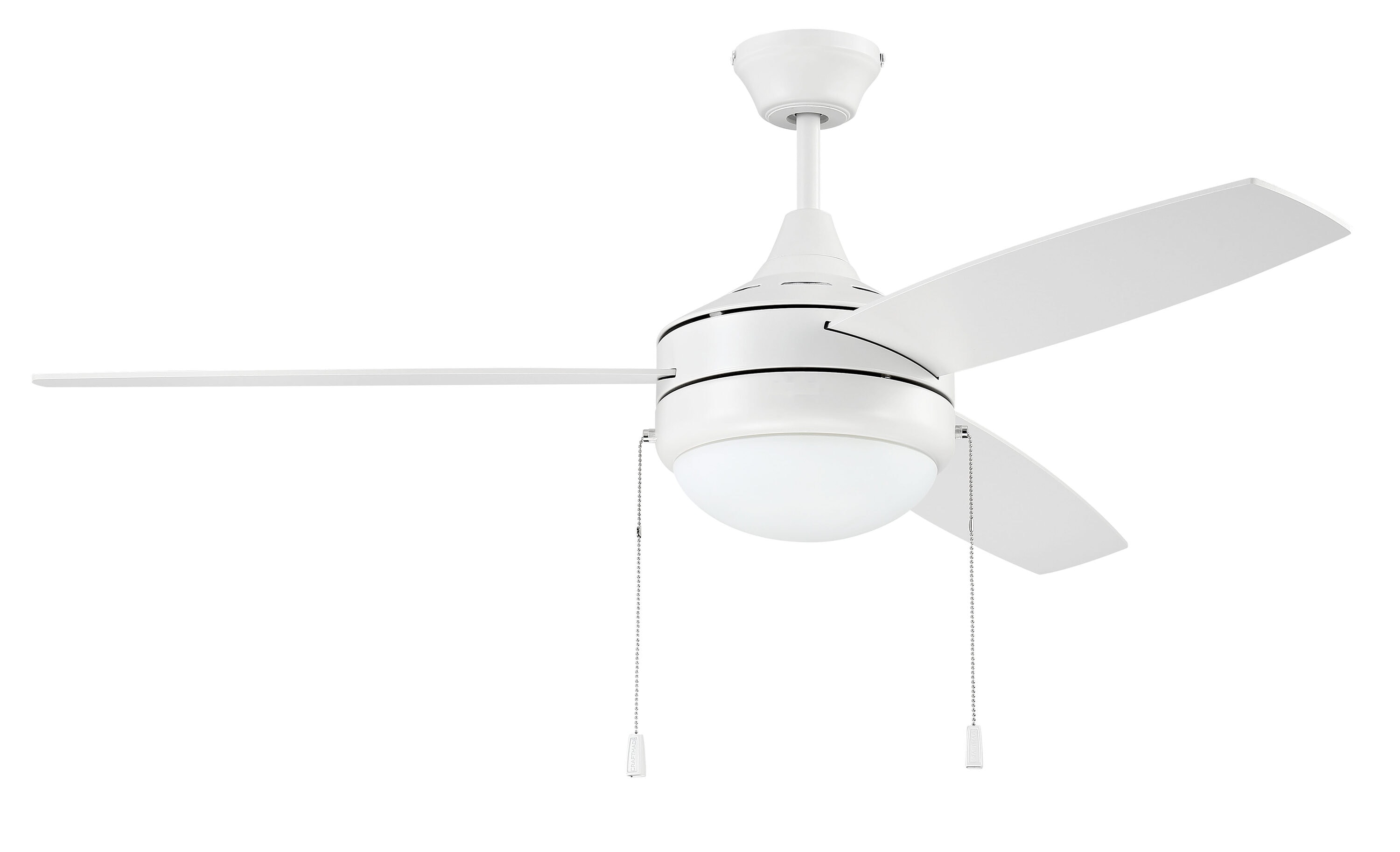 Craftmade EPHA52W3 Phaze 52-in White with White Blades Ceiling Fan With Light ( 3 -Blade )