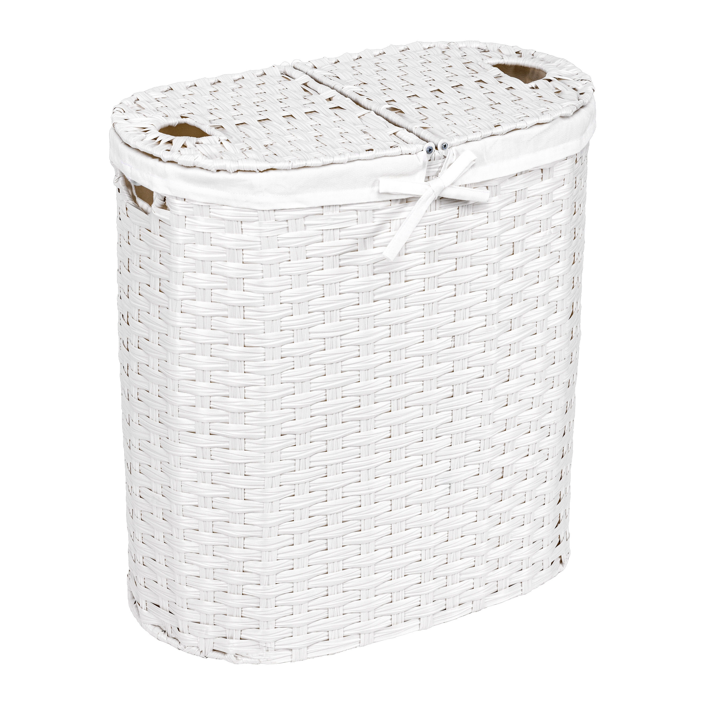 Seville Classics Premium Handwoven Portable Laundry Bin Basket with  Carrying Handles, Household Storage for Clothes, Linens, Sheets, Toys,  Water