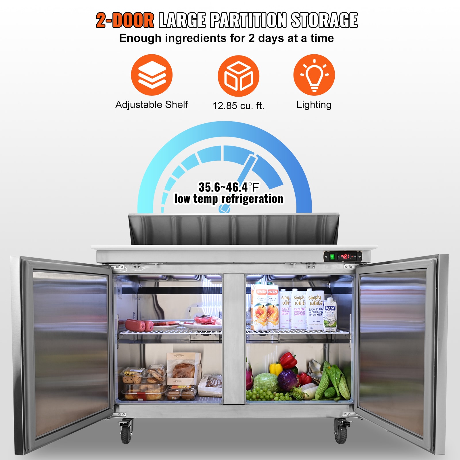 VEVOR FLWSSMZLZGZT1BZJIV1 Refrig-Prep-Tables - View #4