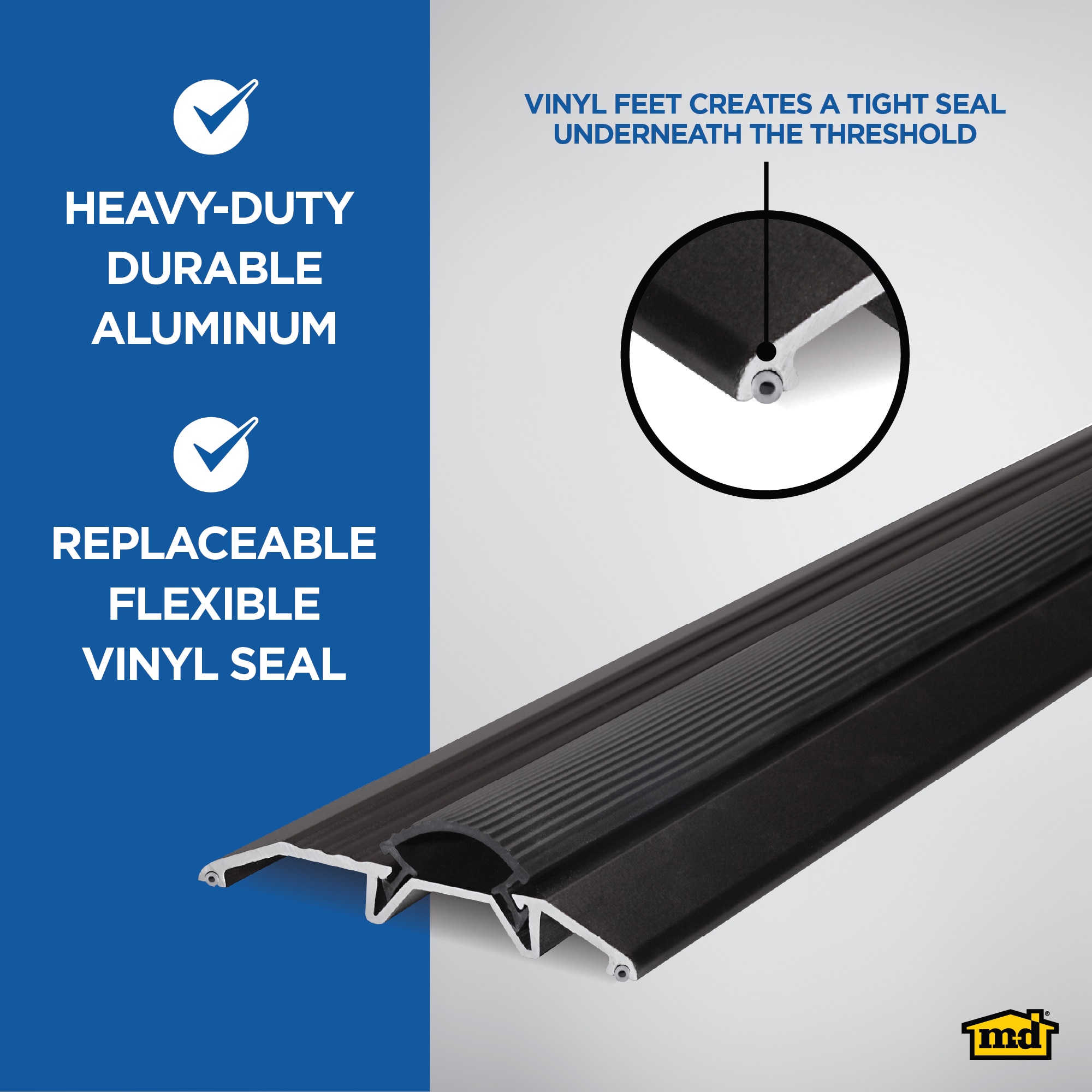 M-D 36-in x 0.75-in Aluminum Door Threshold (Install with Screws