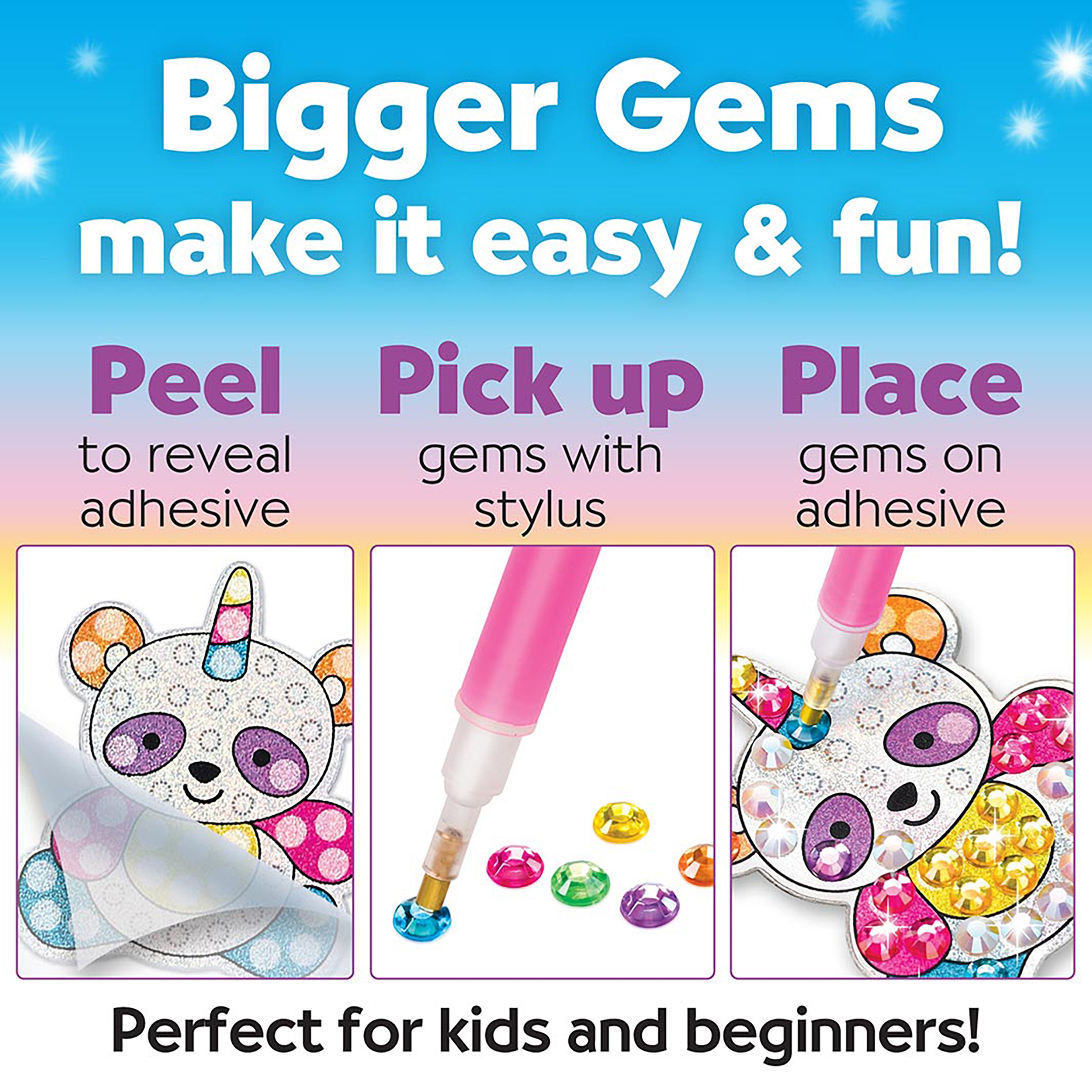 NEW Tiny Crafts Self-Stick Gems 5 packs multicolor