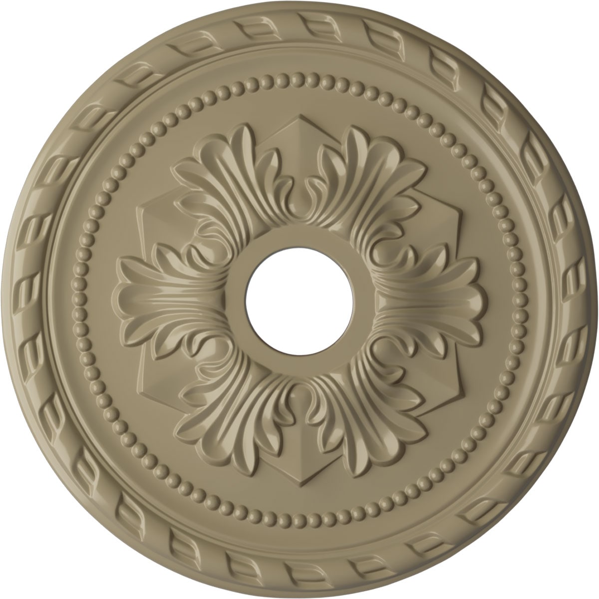Ekena Millwork CM20PMGDF Palmetto 20.875-in W x 20.875-in L Painted Gobi Desert Polyurethane Whole Ceiling Medallion