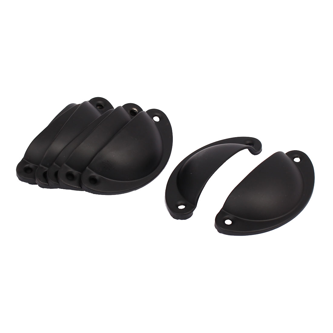Unique Bargains Dresser Drawer Metal Screw Fixed Pull Handles Black ...