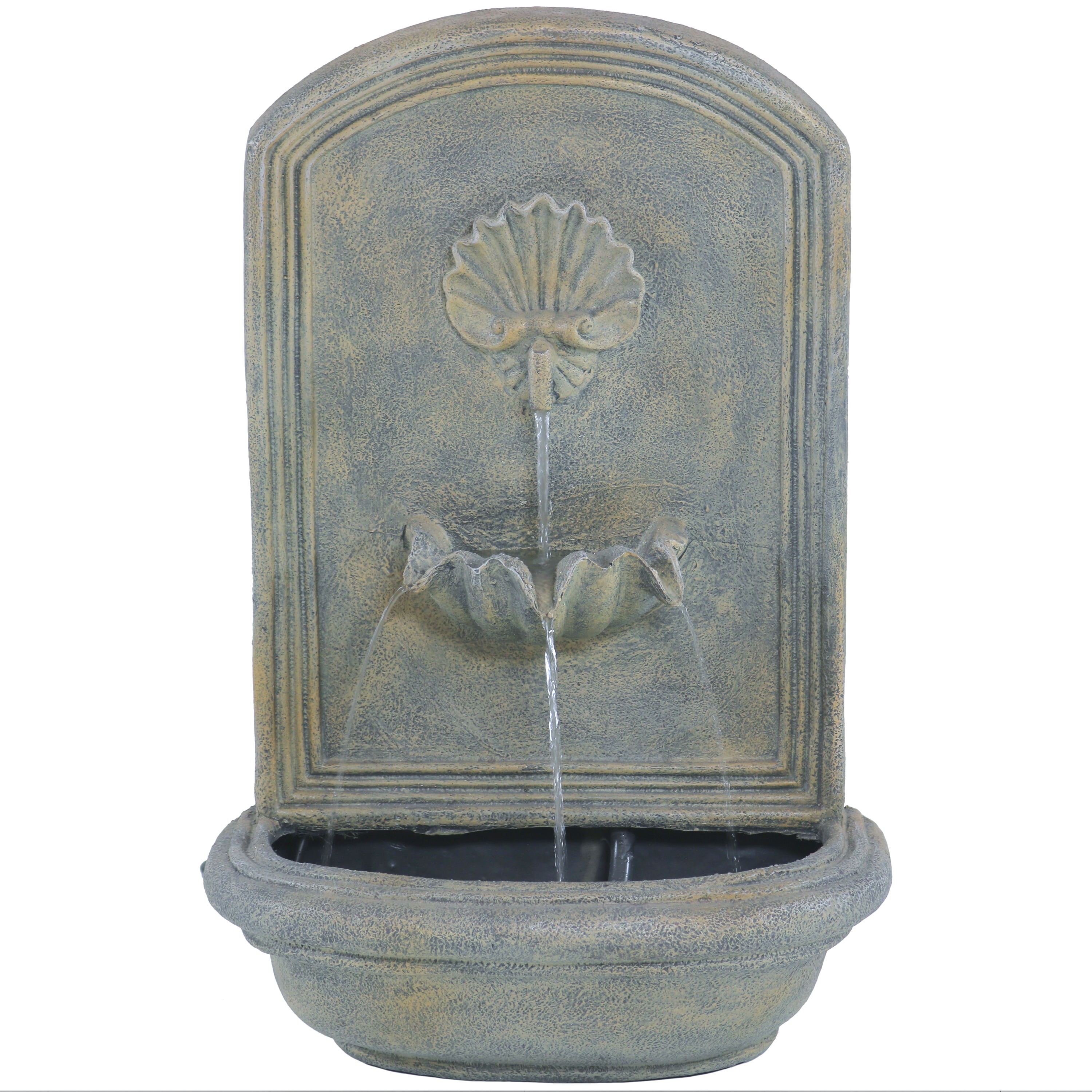 Sunnydaze Decor 27-in H Resin Water Solar Wall Outdoor Fountain Pump ...