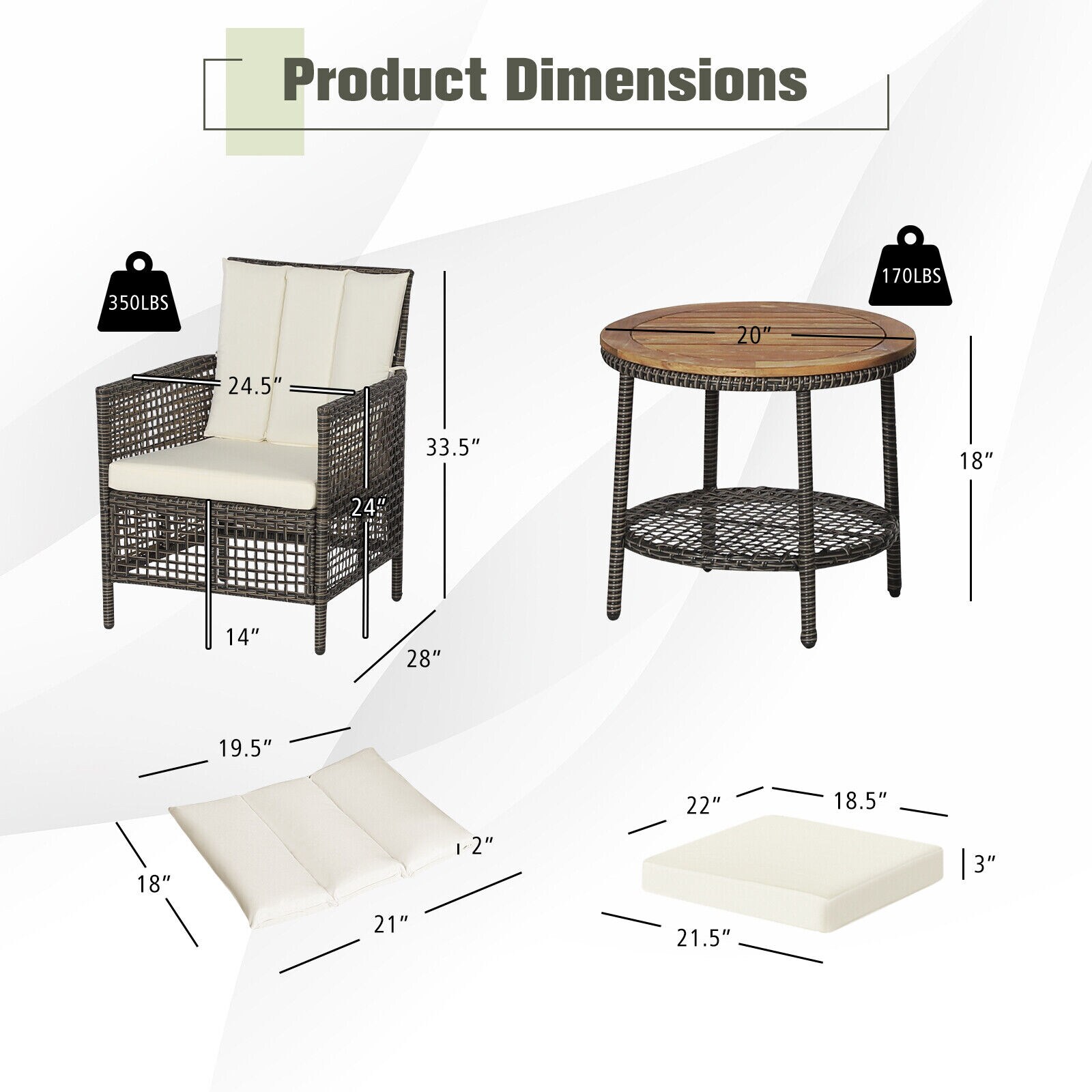 Slickblue D-CO-HW14207WH Patio-Conversation-Sets - View #6