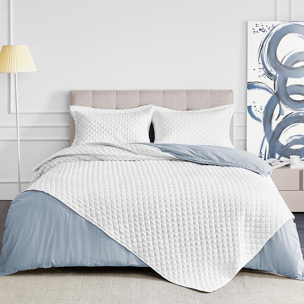 NexHome Quilt Set Queen White (90039)